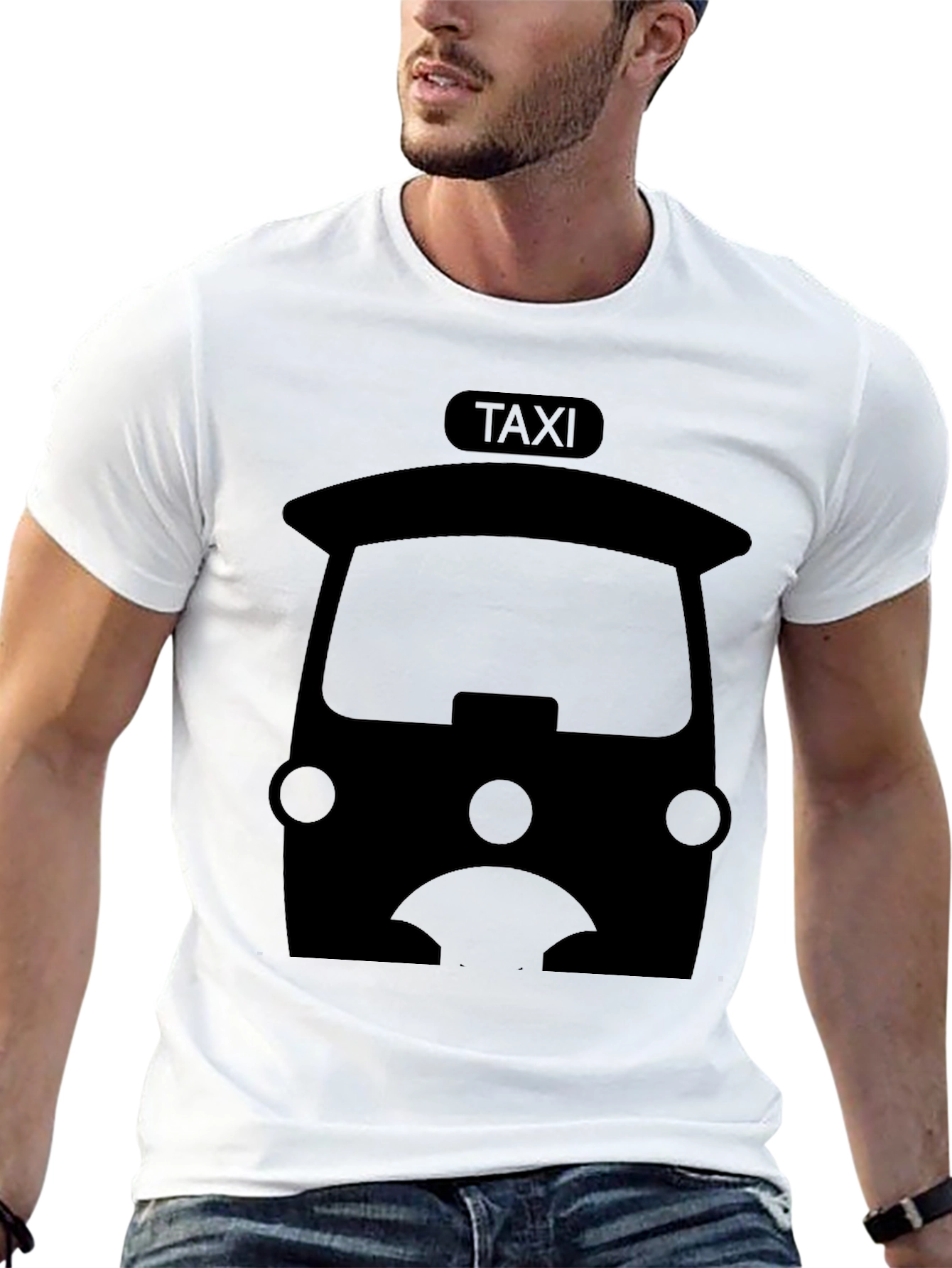 Black Taxi Graphic Tee - Unisex Black T-Shirt view 13