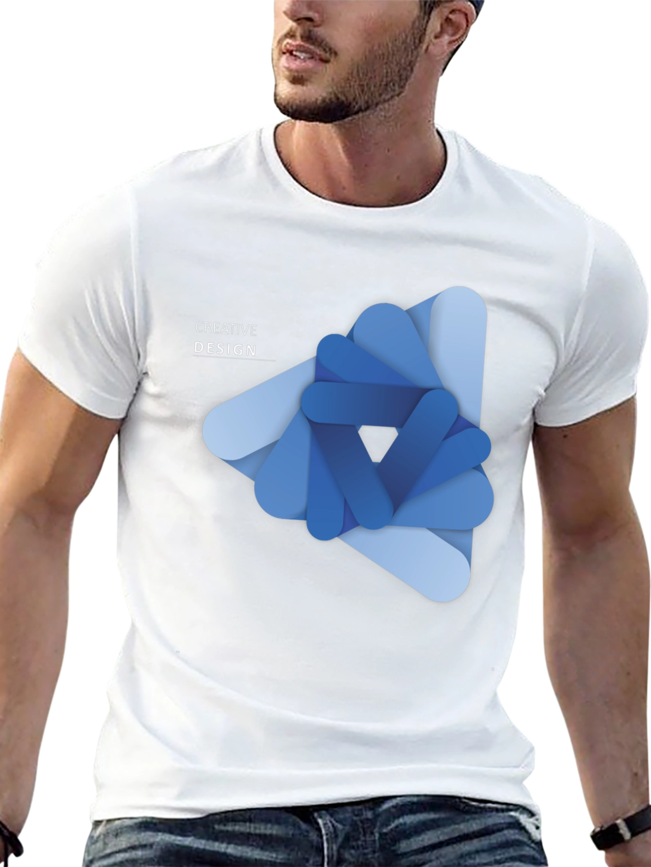 Black Creative Design Black T-Shirt view 13