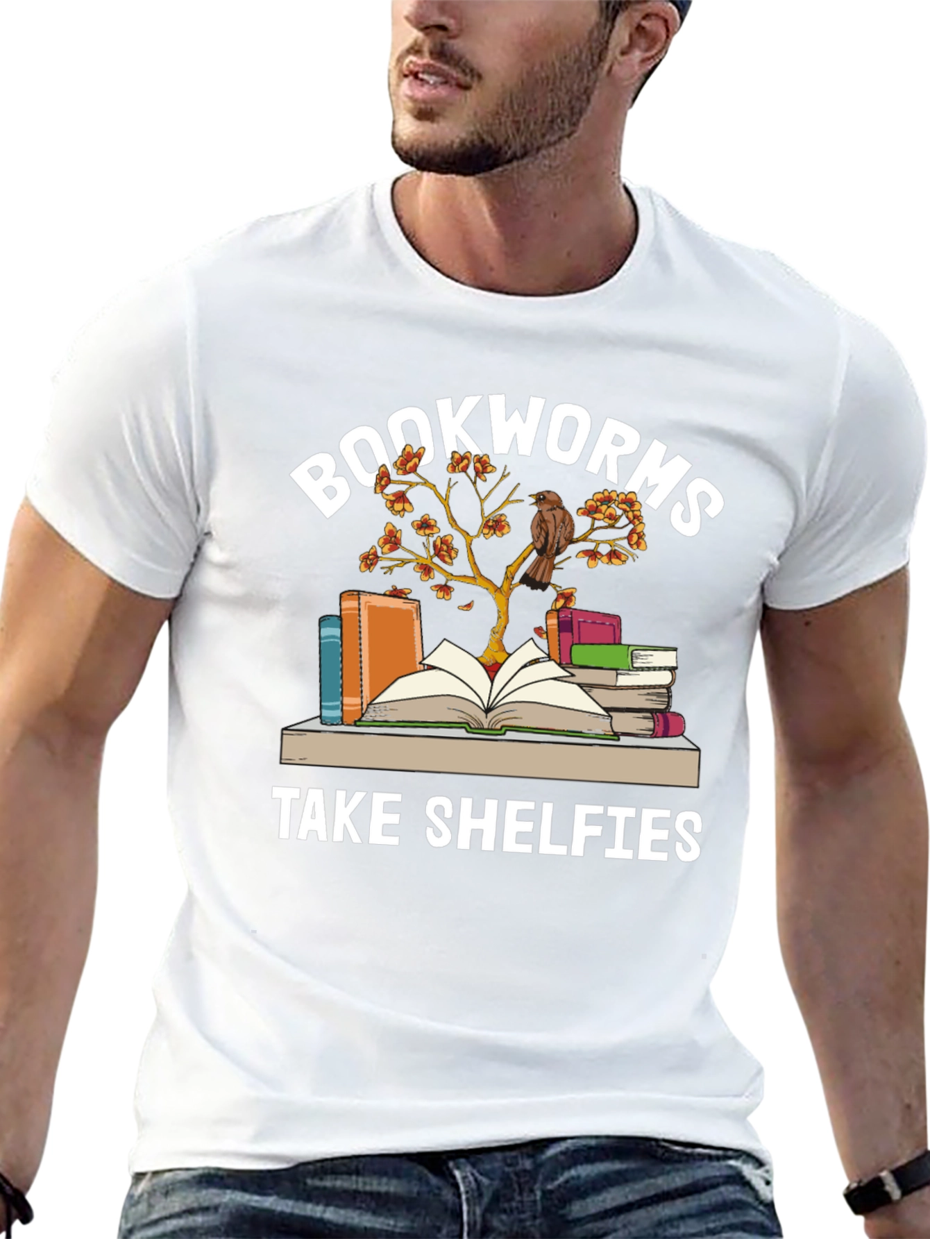 Black Bookworms Take Shelfies Graphic T-Shirt view 13