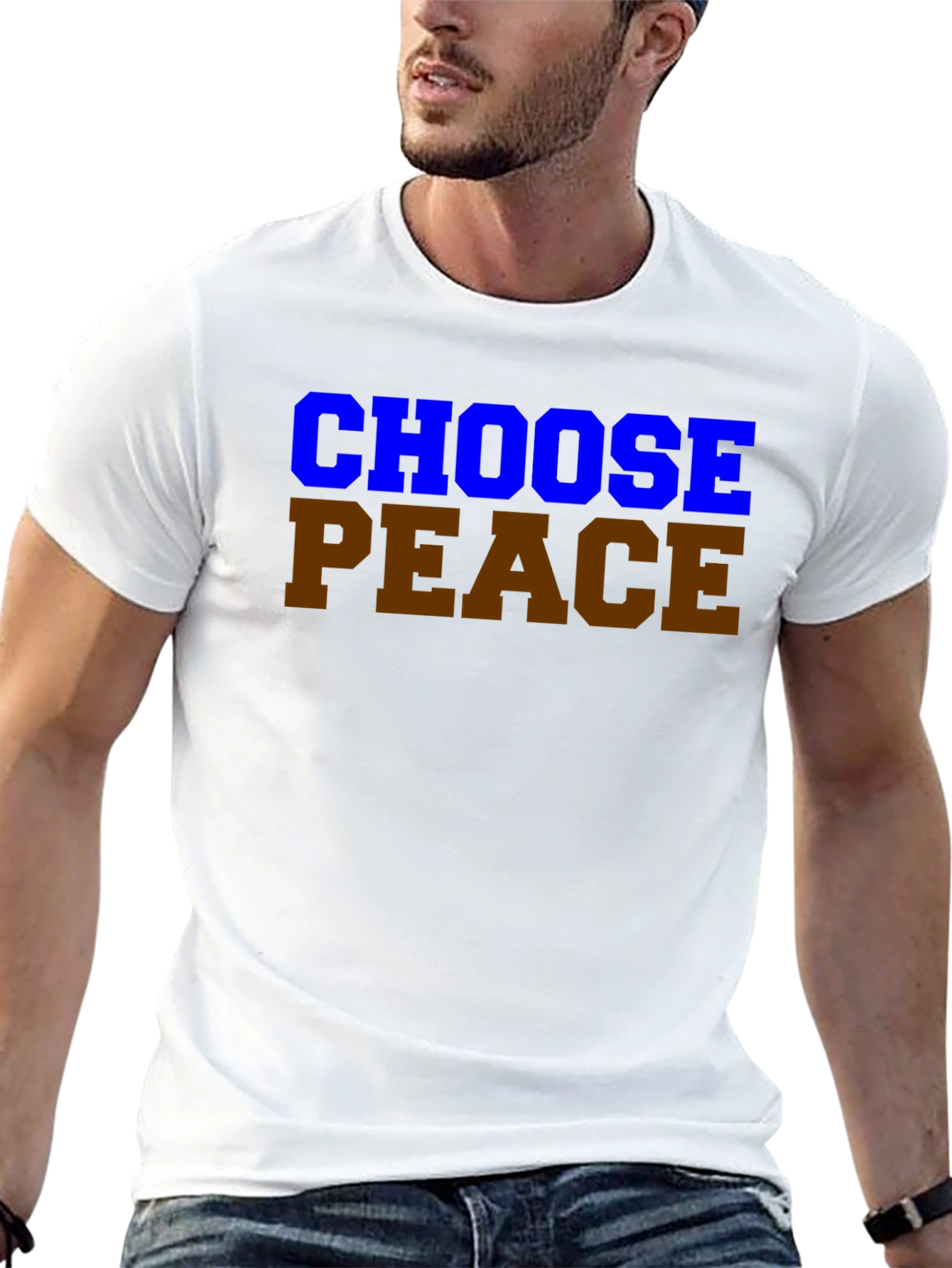 Black Choose Peace Graphic T-Shirt - Black Casual Tee view 13