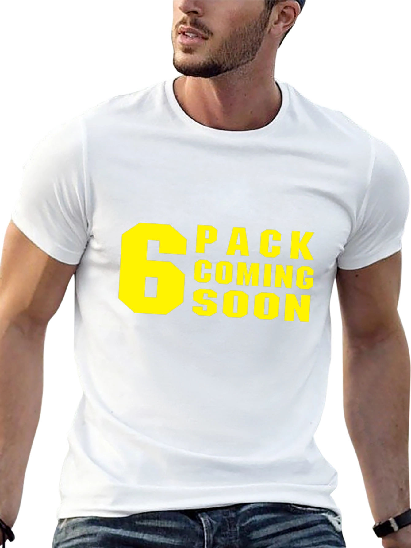Black 6 Pack Coming Soon T-Shirt - Gym Humor view 13