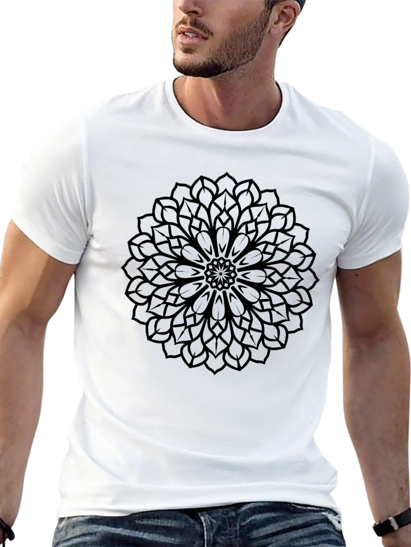 Black Black Mandala Graphic Tee - Men's Short Sleeve view 13