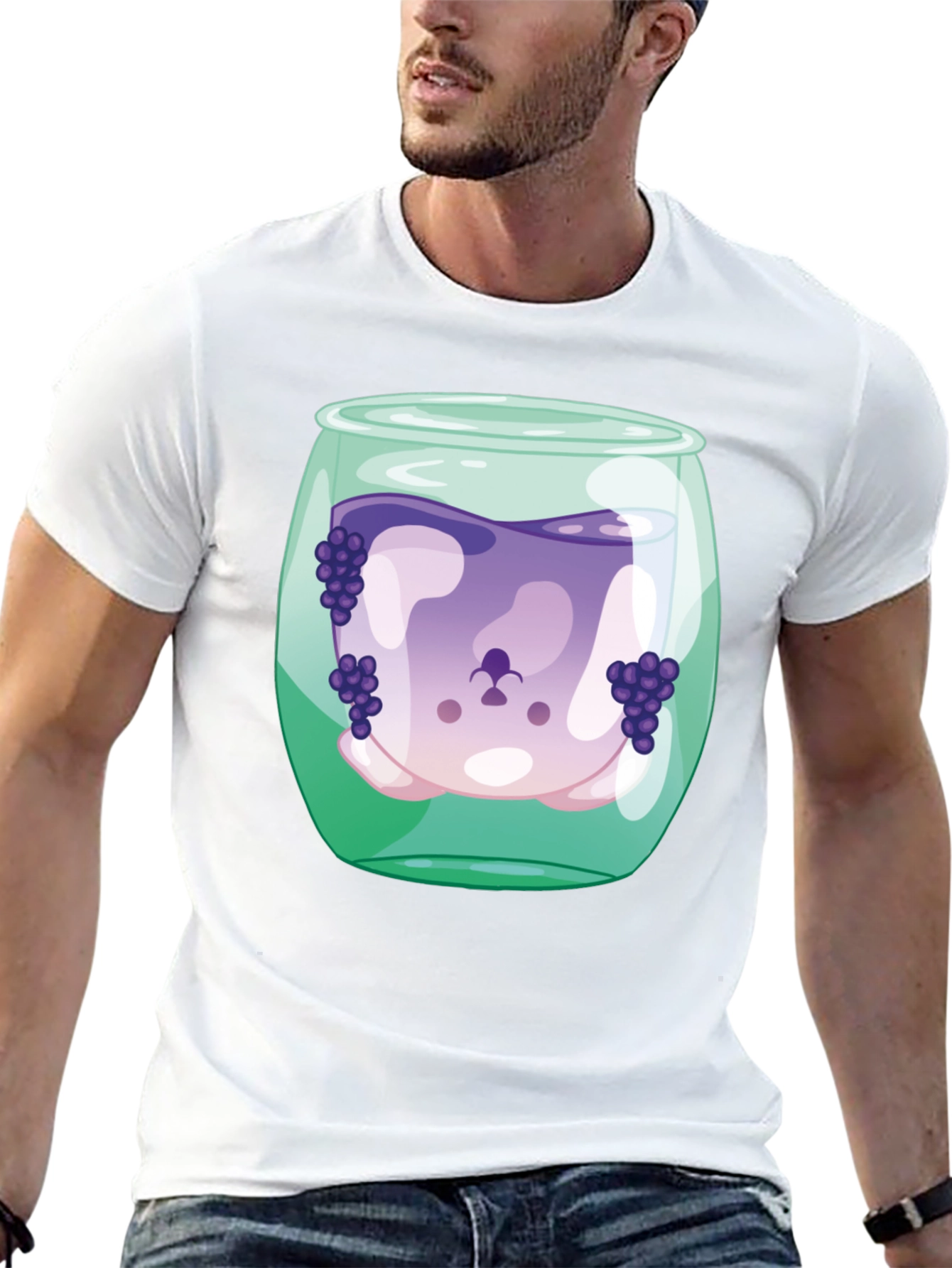 Black Grape Juice Dog Tee - Funny Graphic T-Shirt view 13