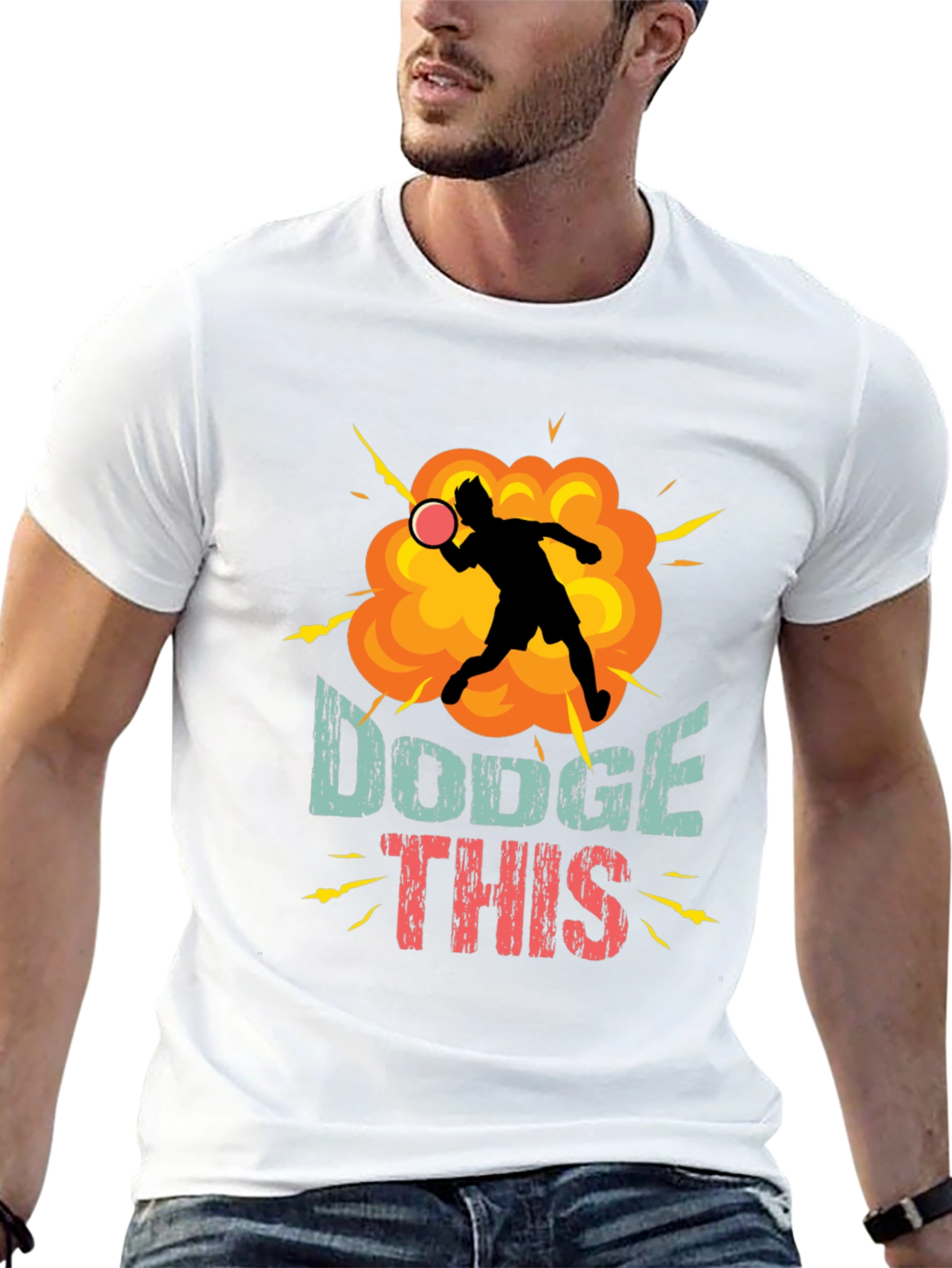 Black Dodge This T-Shirt - Funny Dodgeball Tee view 13