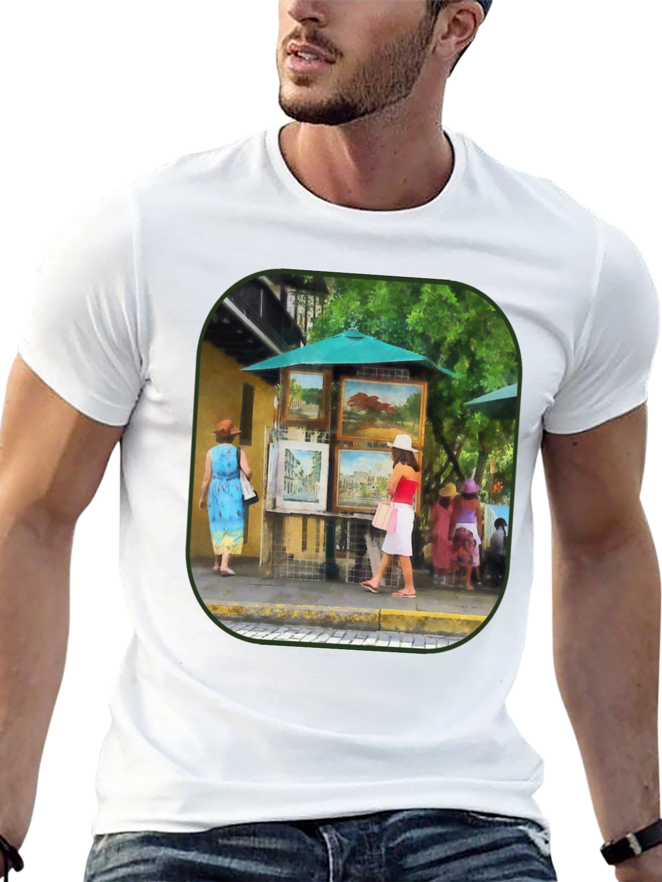 Black Art Gallery T-Shirt - Black, Unique Design view 13