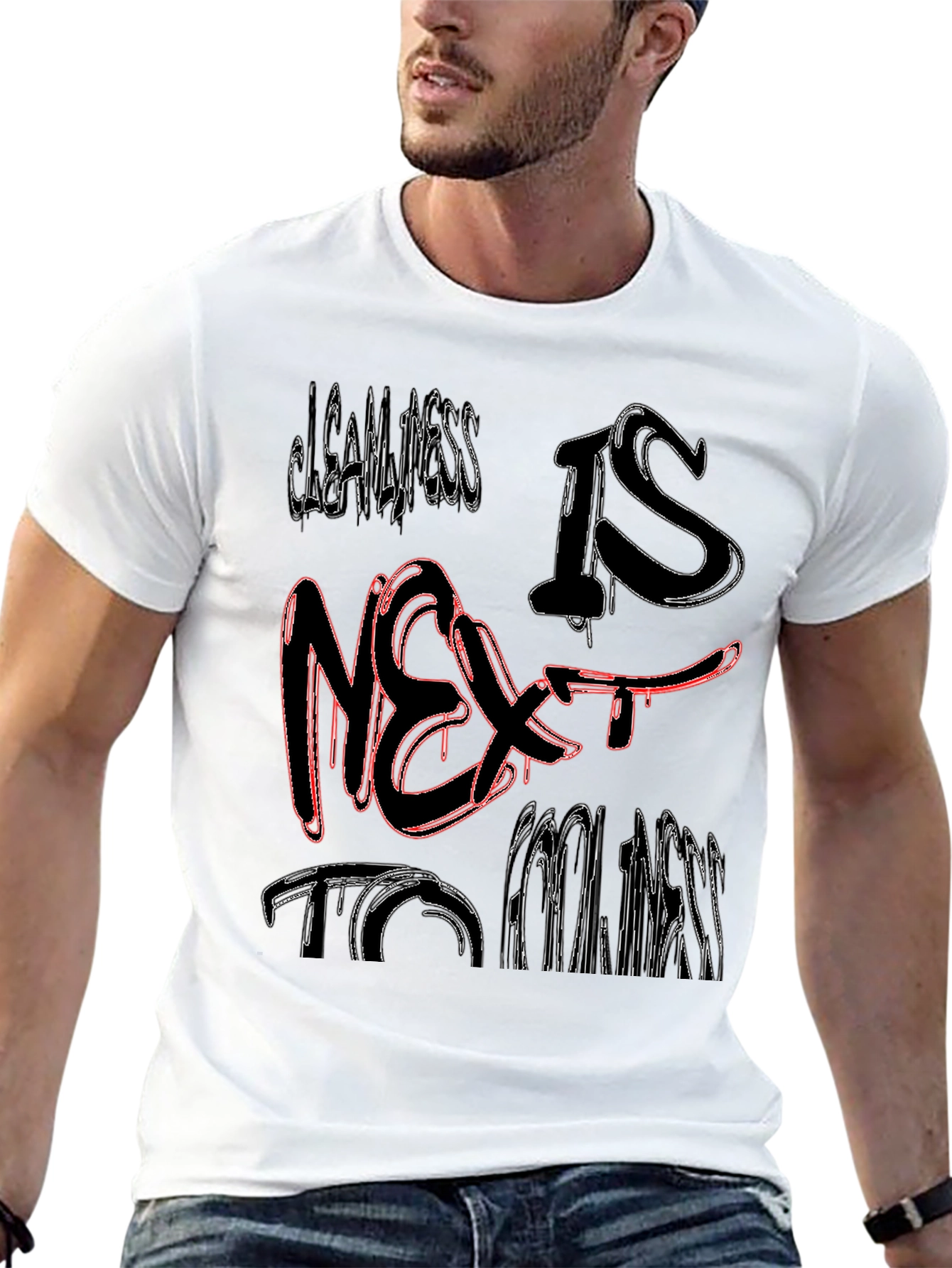 Black Cleanliness is Next to Coolness Graphic Tee view 13