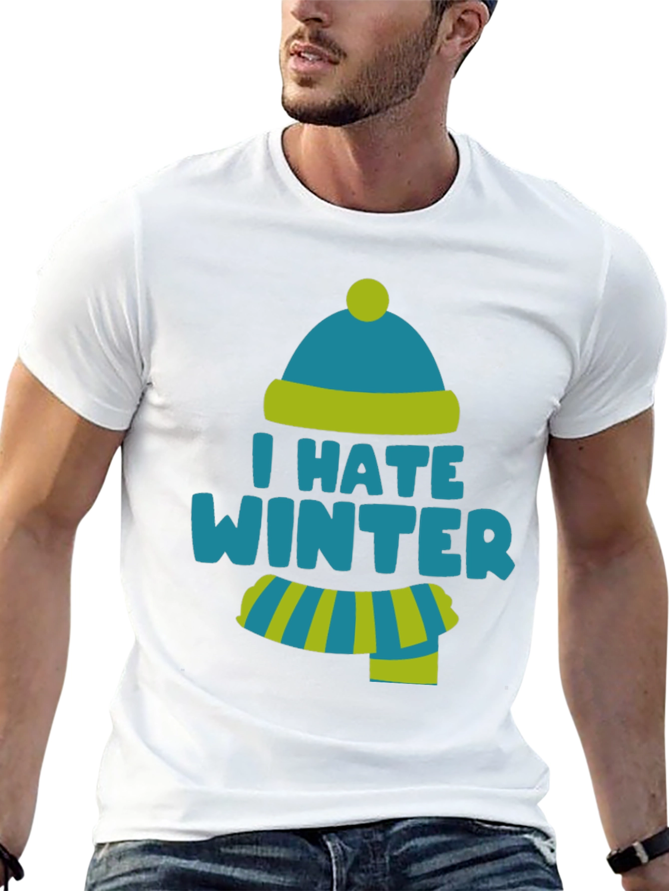 Black I Hate Winter Funny T-Shirt view 13