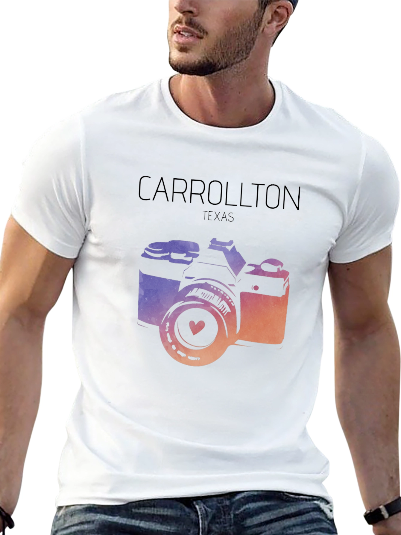 Black Carrollton Texas Camera Graphic Tee view 13