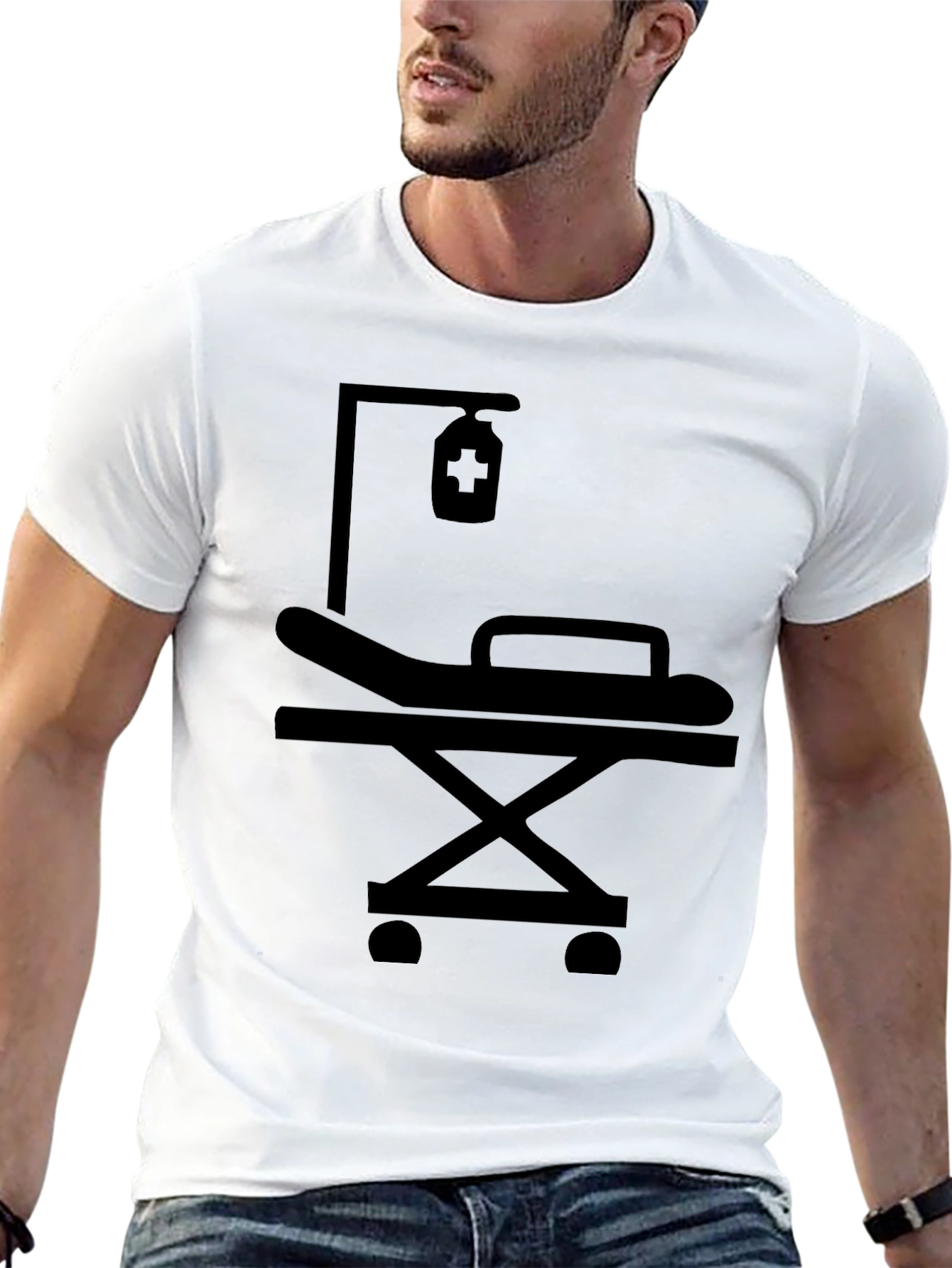 Black Medical Gurney Graphic T-Shirt view 13