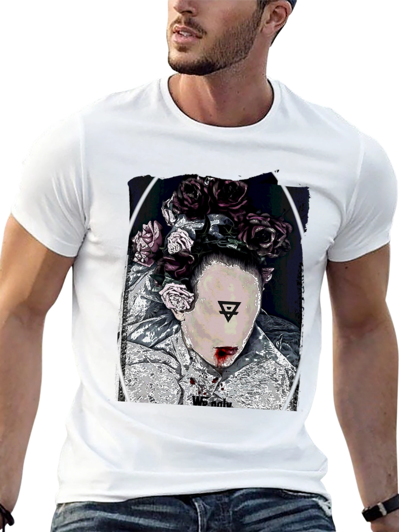 Black Floral Crown Graphic Black T-Shirt view 13