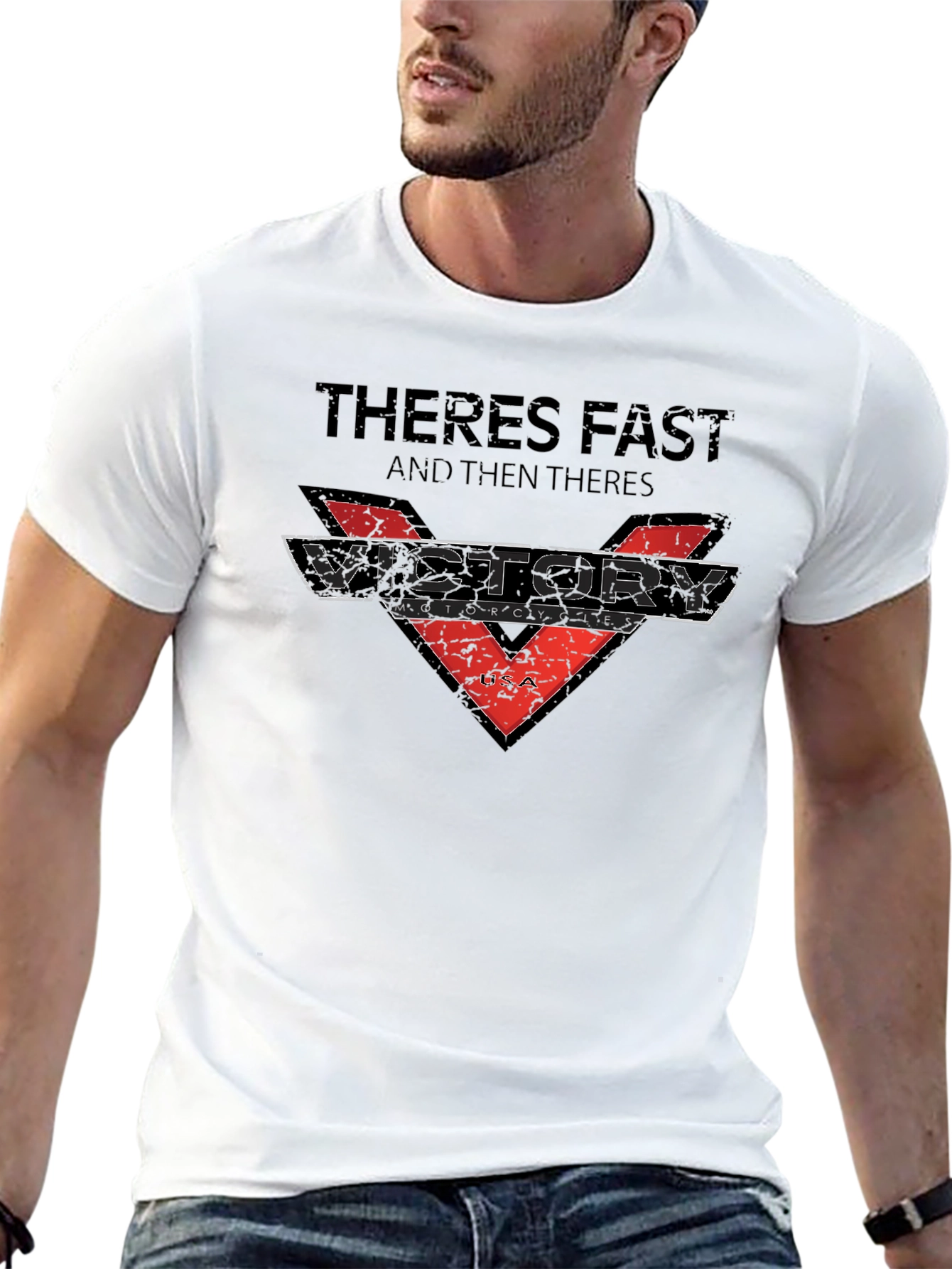 Black Victory Motorcycles Graphic T-Shirt view 13
