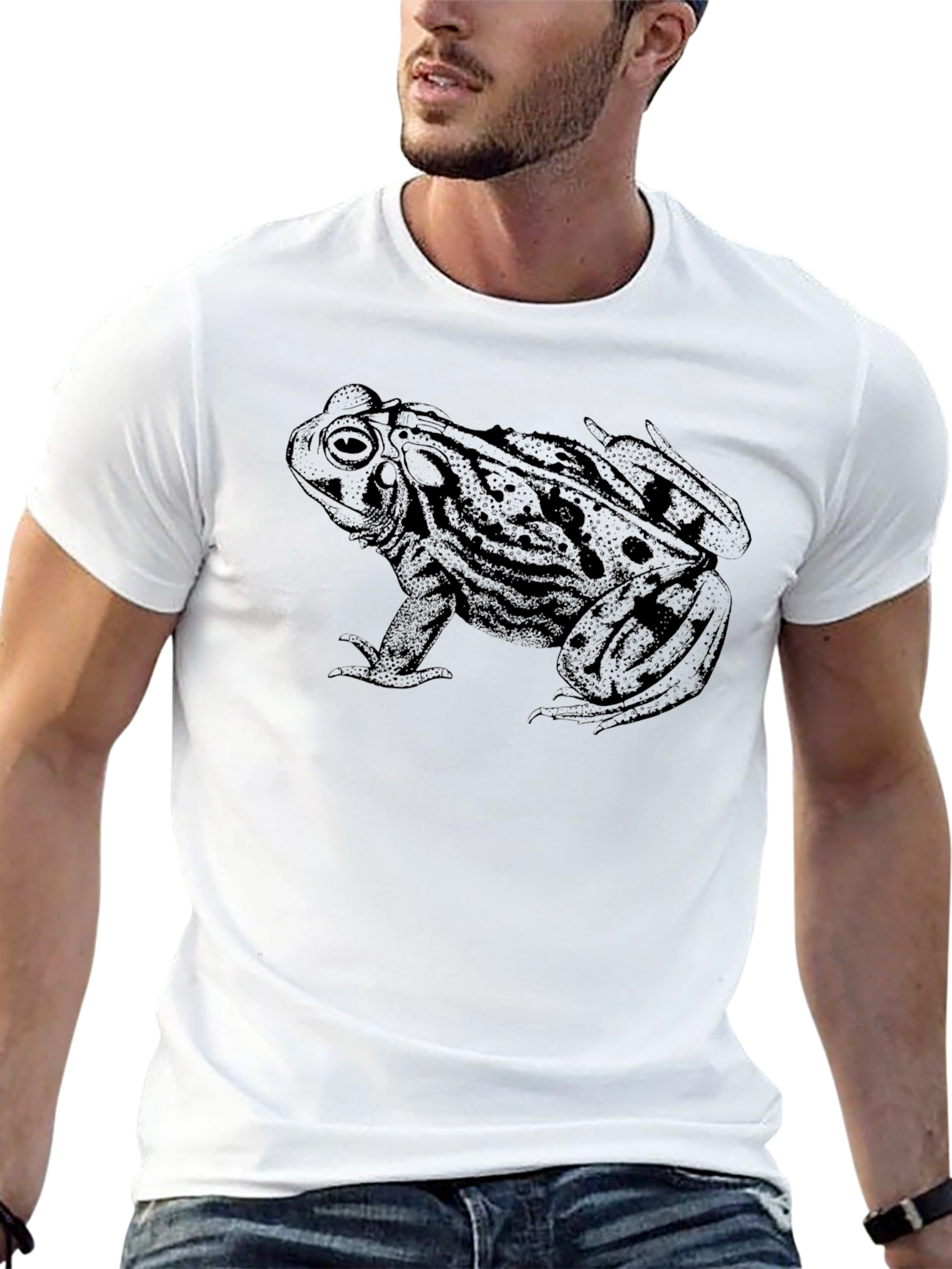 Black Black Frog Graphic T-Shirt - Men's Casual Tee view 13