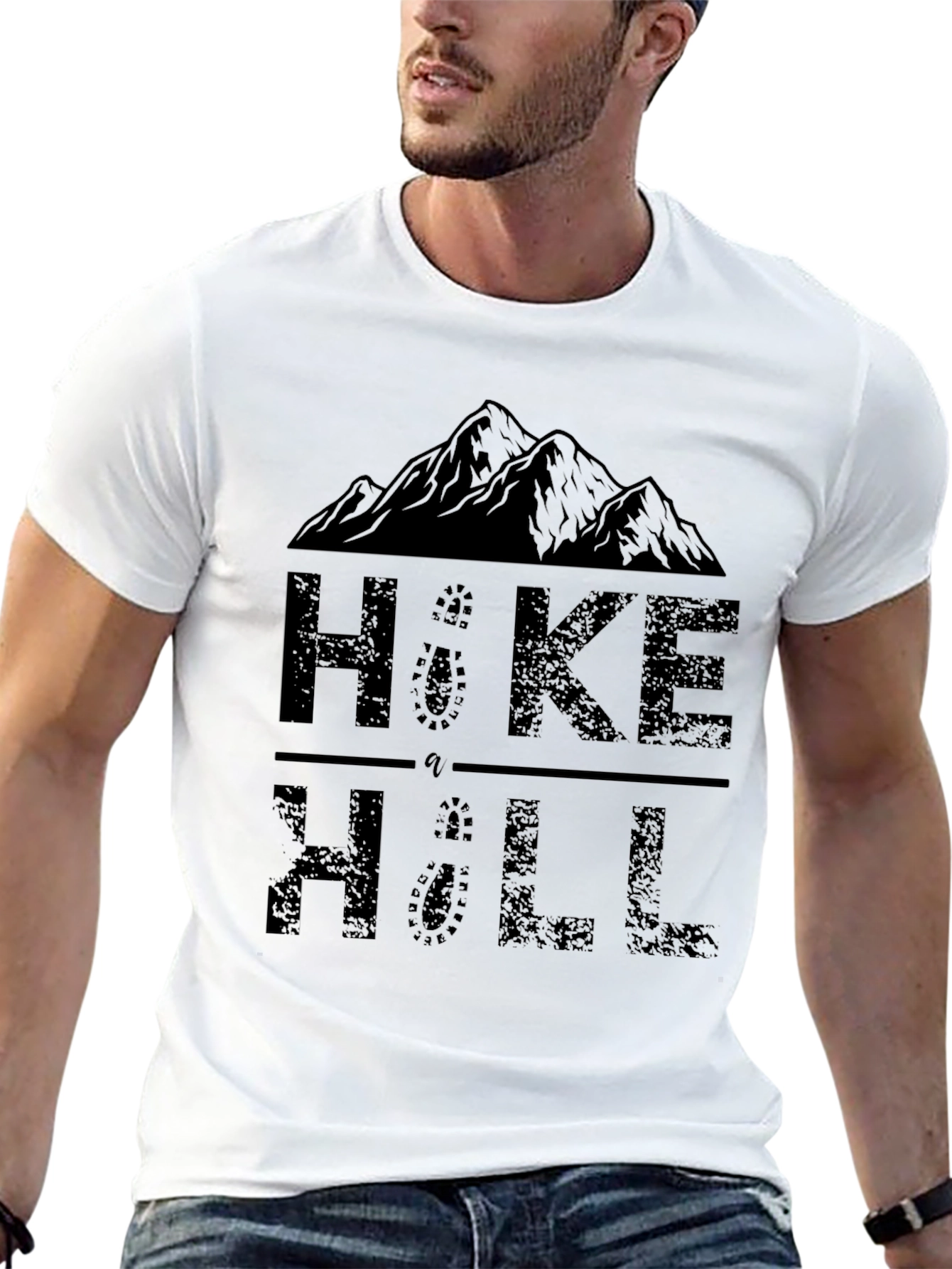Black Hike a Hill Graphic Print Crew Neck T-Shirt view 13