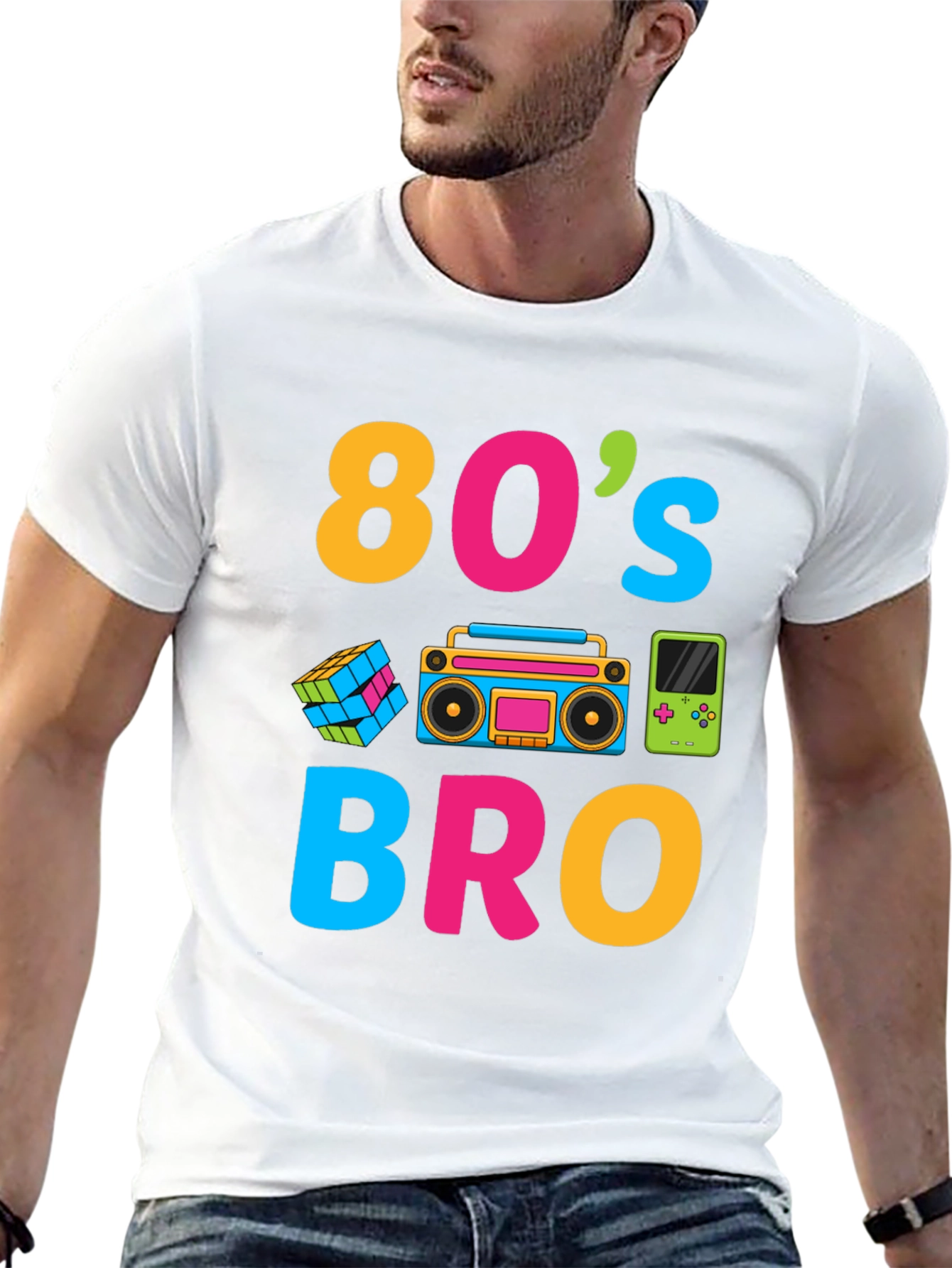Black 80's Bro Graphic Tee - Retro Style view 13