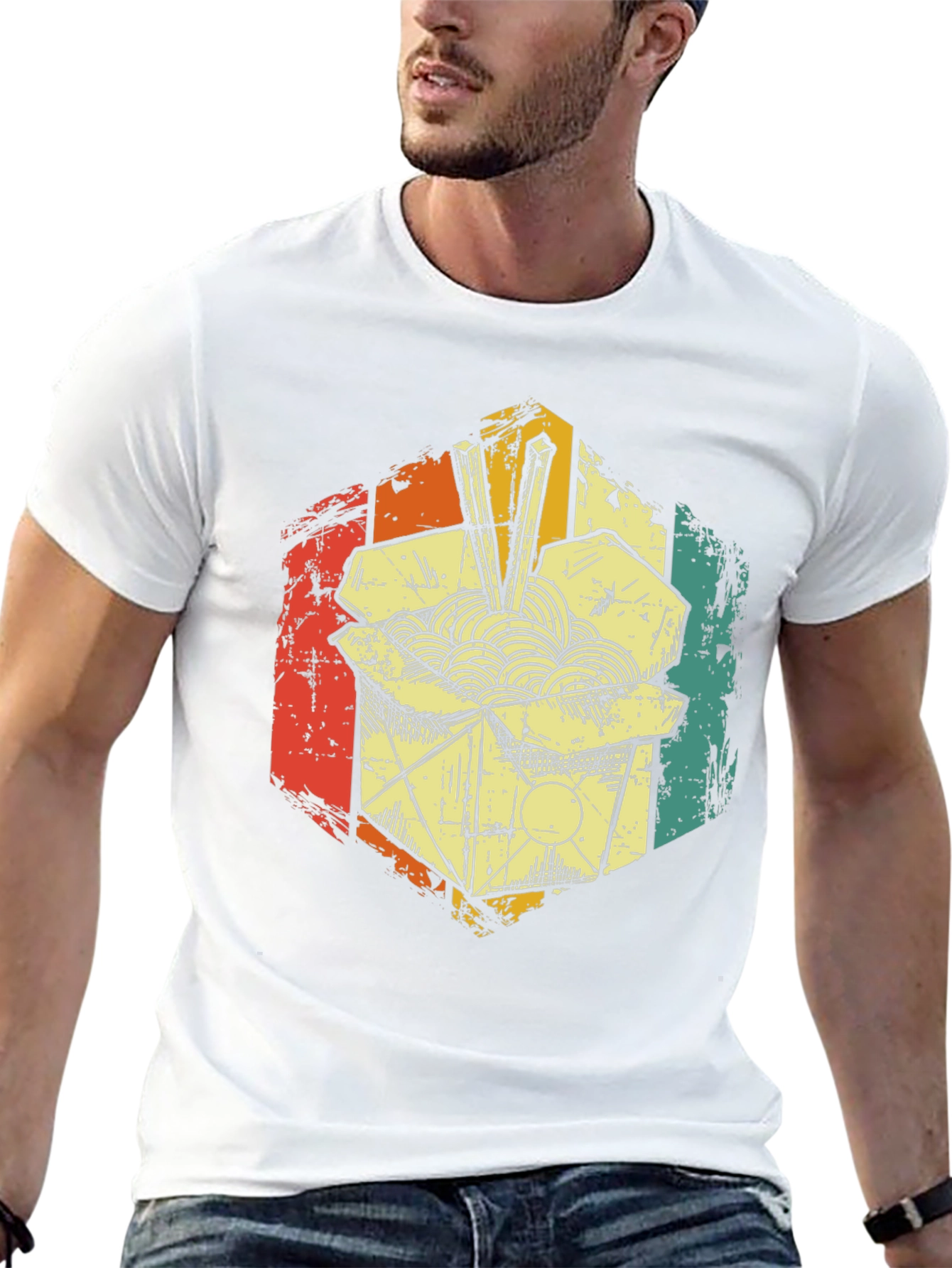 Black Retro Ramen Noodles T-Shirt view 13