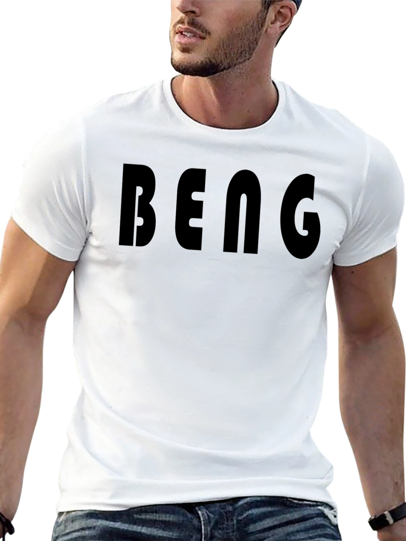Black Bold 'BENG' Black Graphic Tee - Men's Casual Short Sleeve view 13
