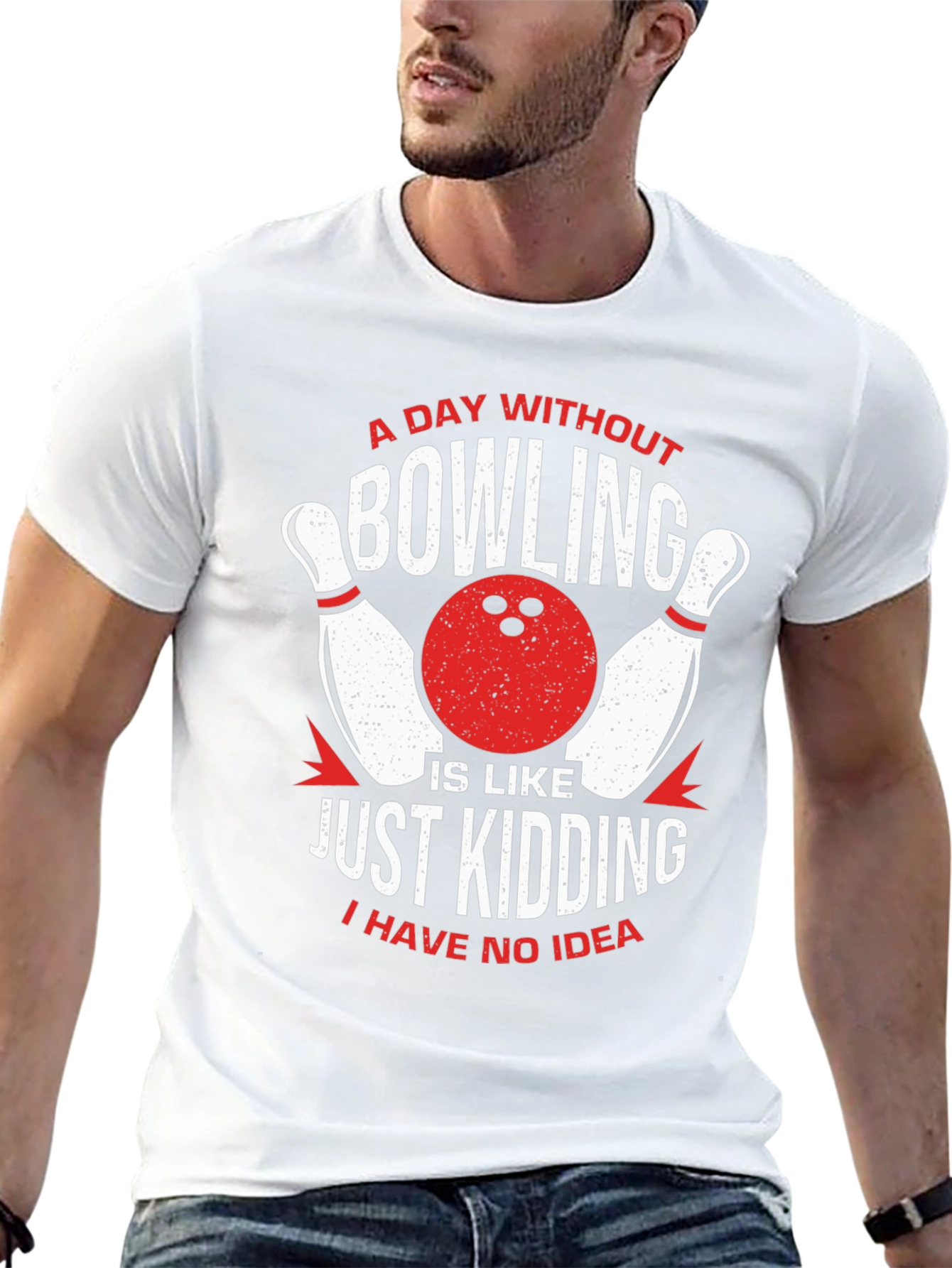 Black Funny Bowling T-Shirt: A Day Without Bowling view 13