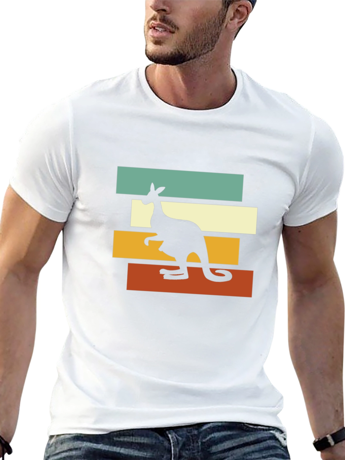 Black Retro Kangaroo T-Shirt - Vintage Style Aussie Tee view 13