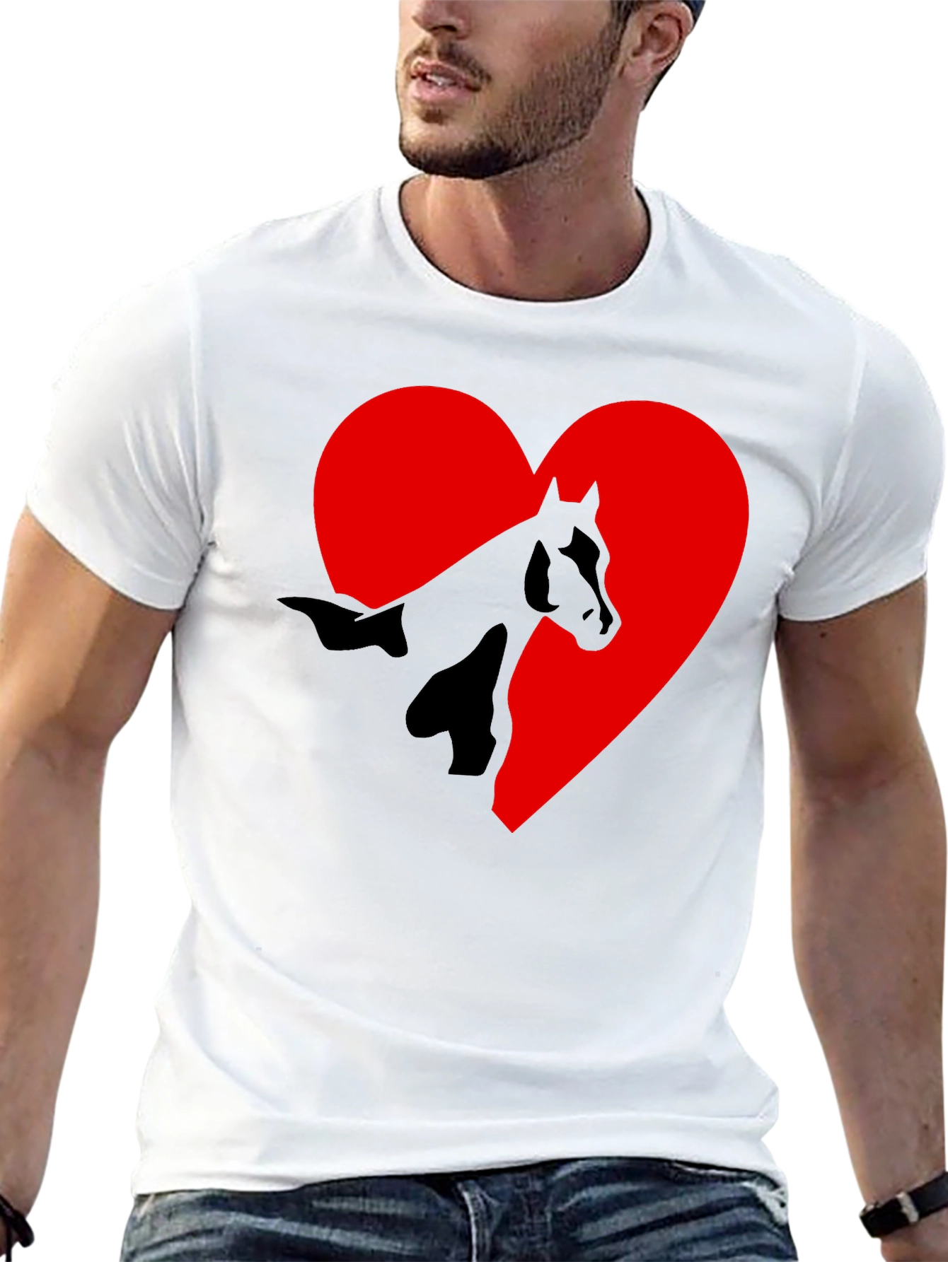 Black Horse Heart Graphic T-Shirt - Black Tee view 13