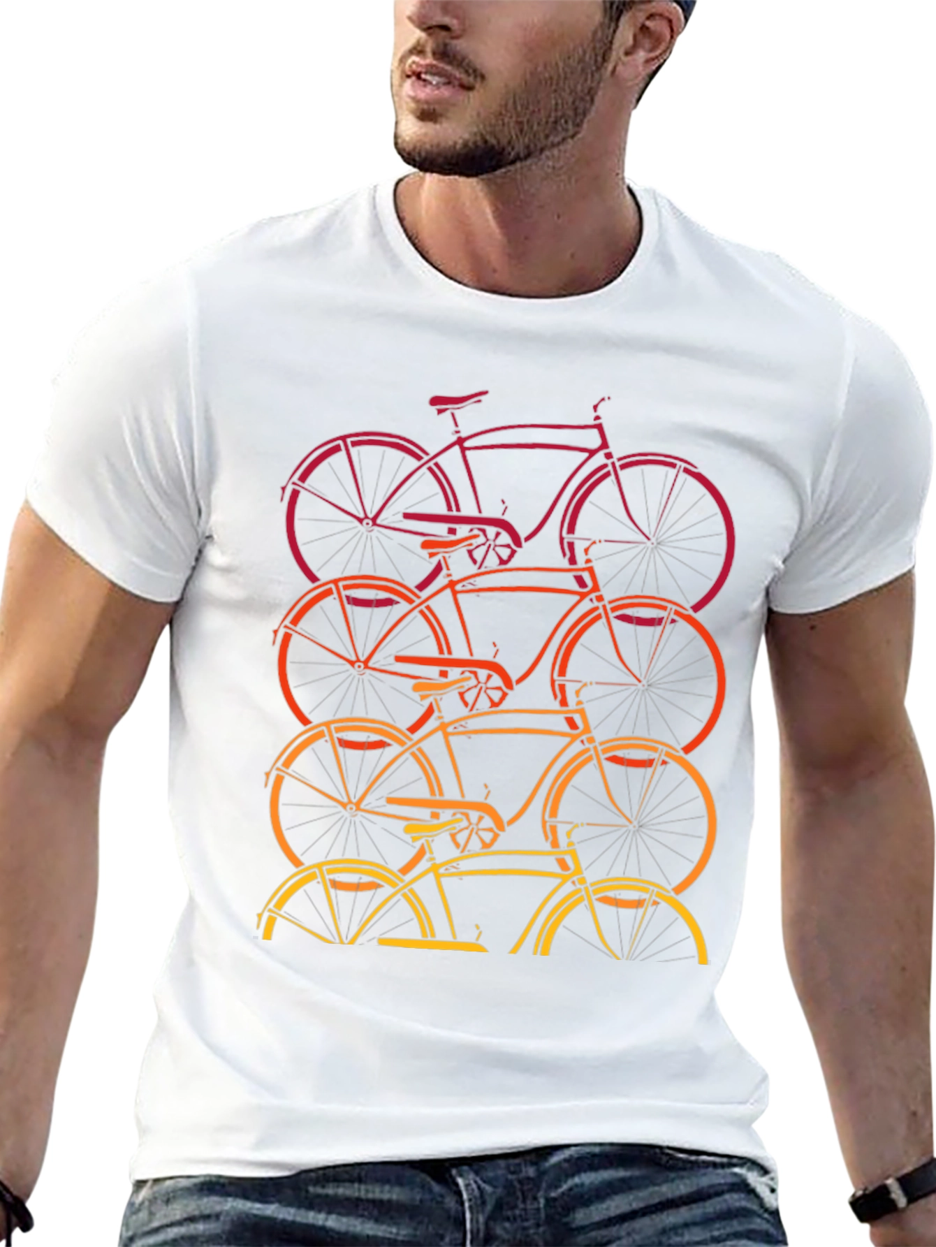 Black Retro Bike Stack Graphic Tee view 13