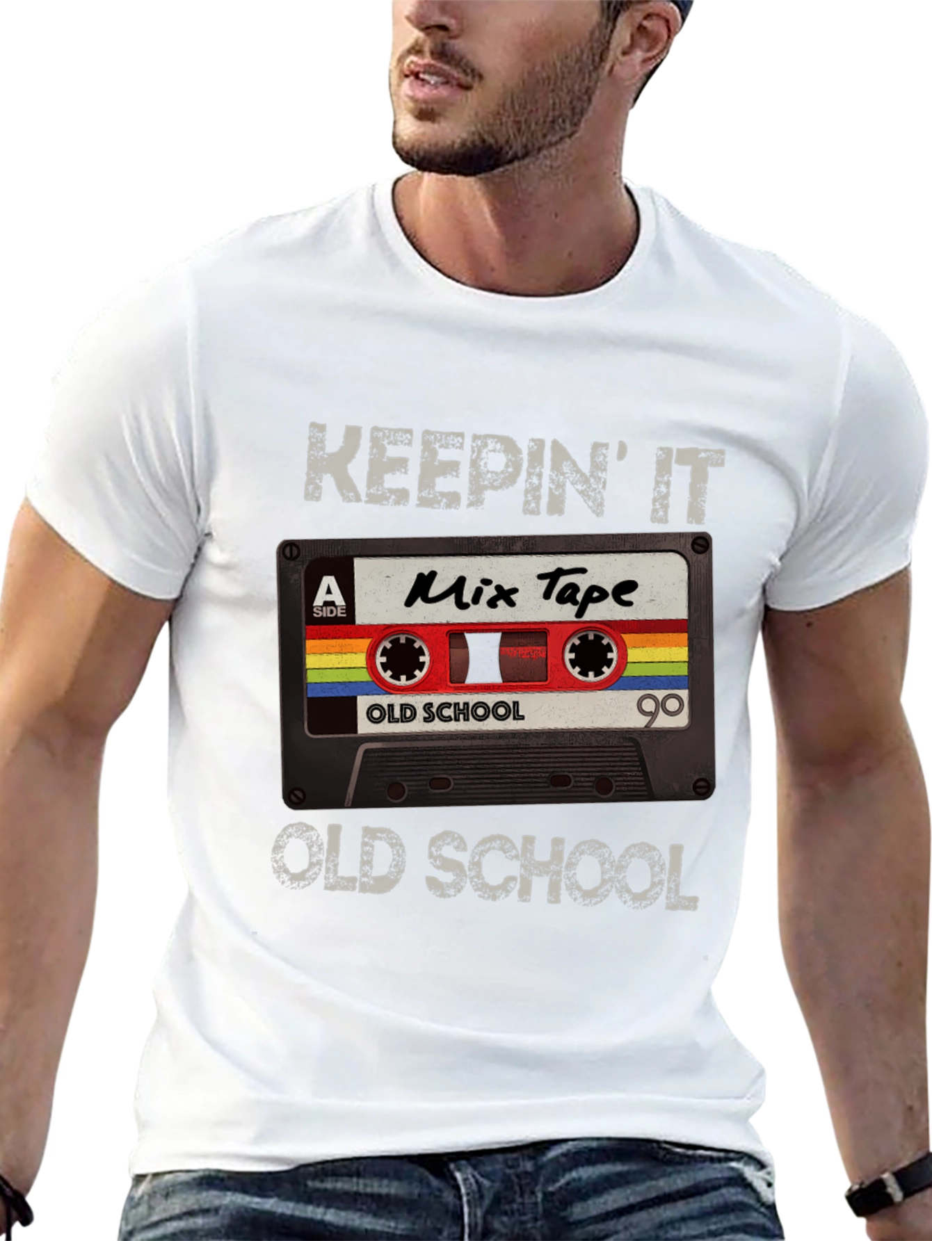 Black Keepin' It Old School Mix Tape Graphic Tee view 13