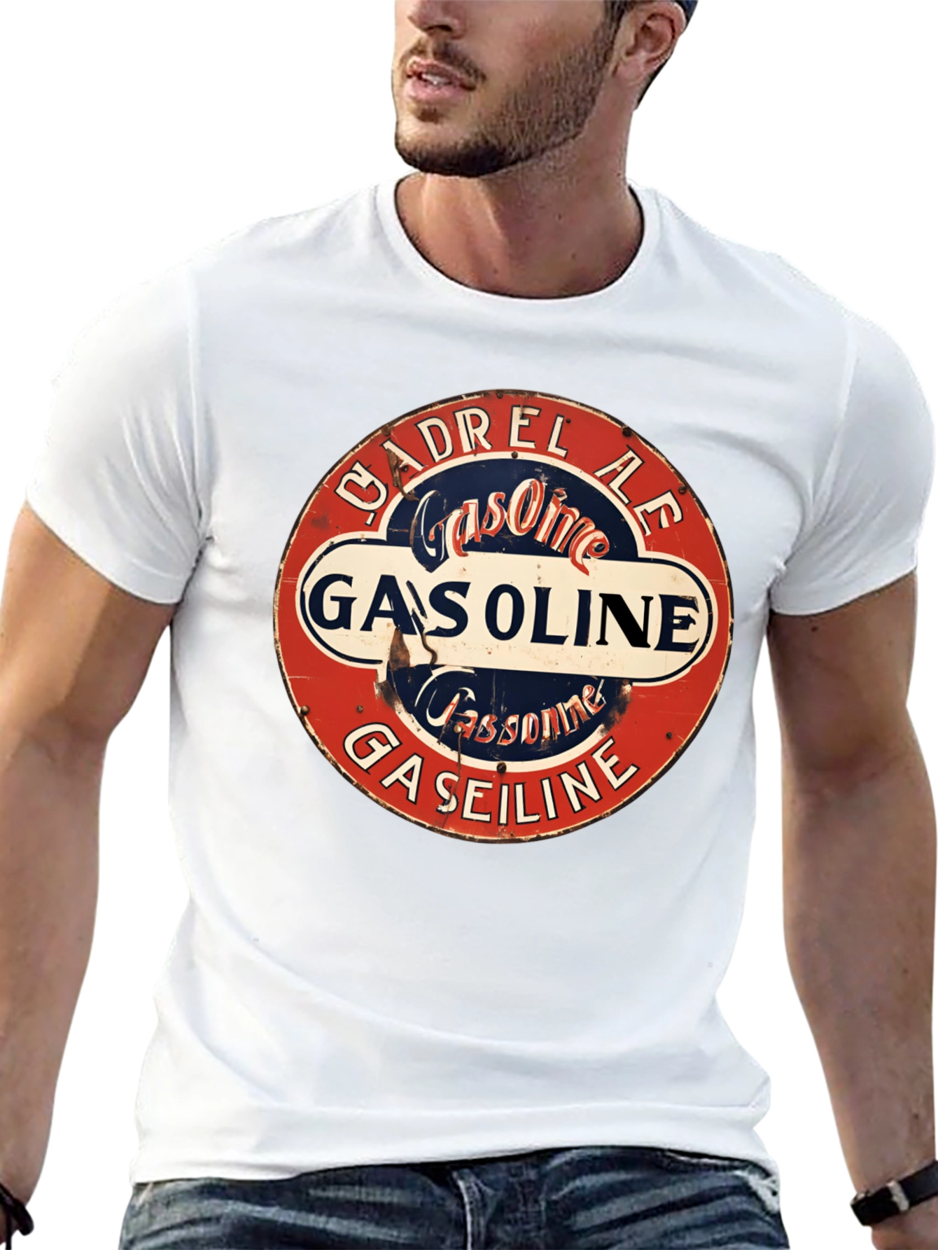Black Vintage CADREL AE Gasoline Graphic T-Shirt view 13