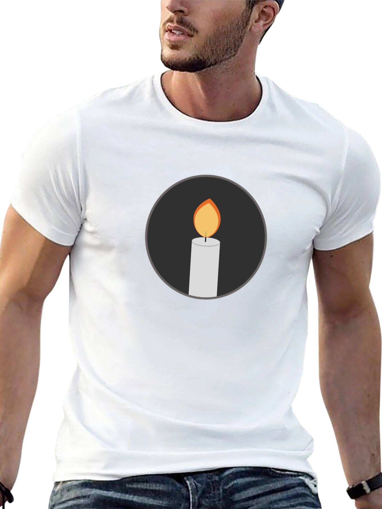 Black Candle Graphic Black T-Shirt view 13
