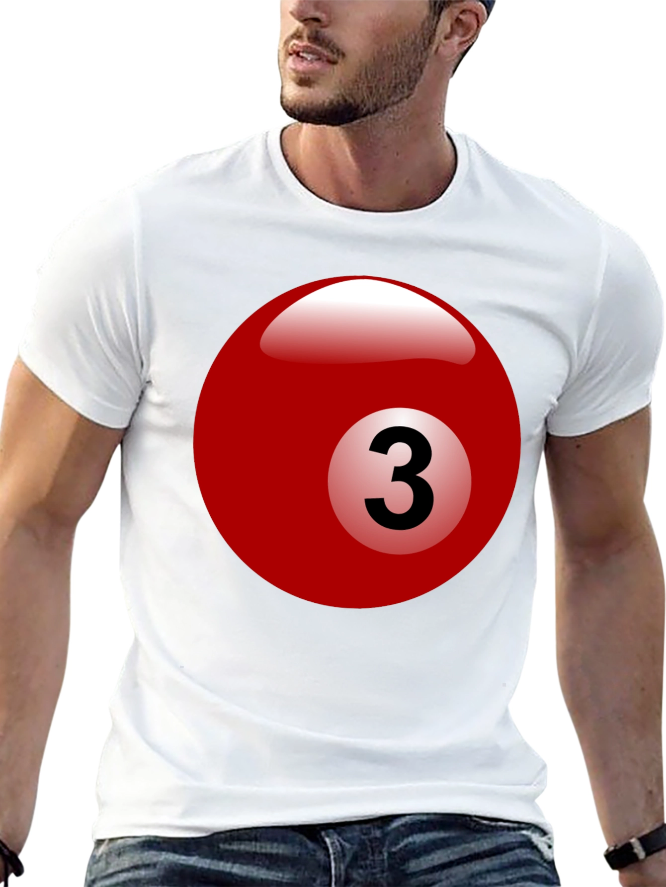 Black Billiard Ball #3 Graphic T-Shirt - Cool Casual Tee view 13