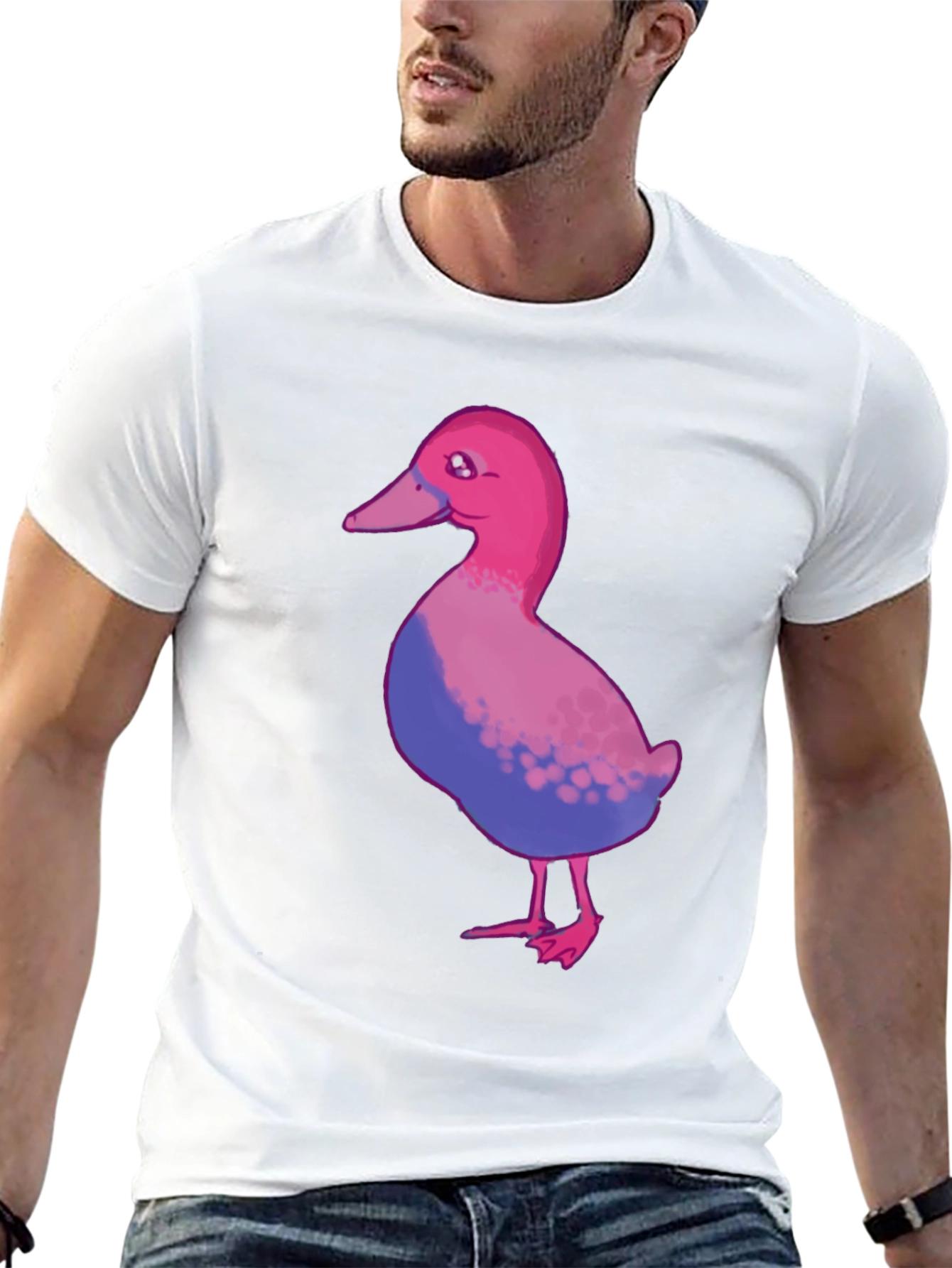 Black Bisexual Pride Duck T-Shirt - Black Cotton Blend view 13