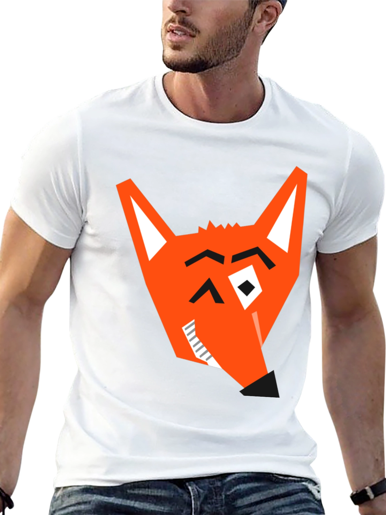 Geometric Fox Graphic Tee - Modern Black T-Shirt - 13
