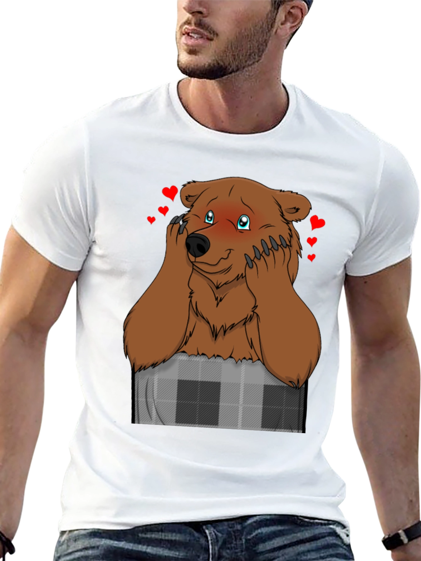 Black Lovestruck Bear Graphic T-Shirt view 13