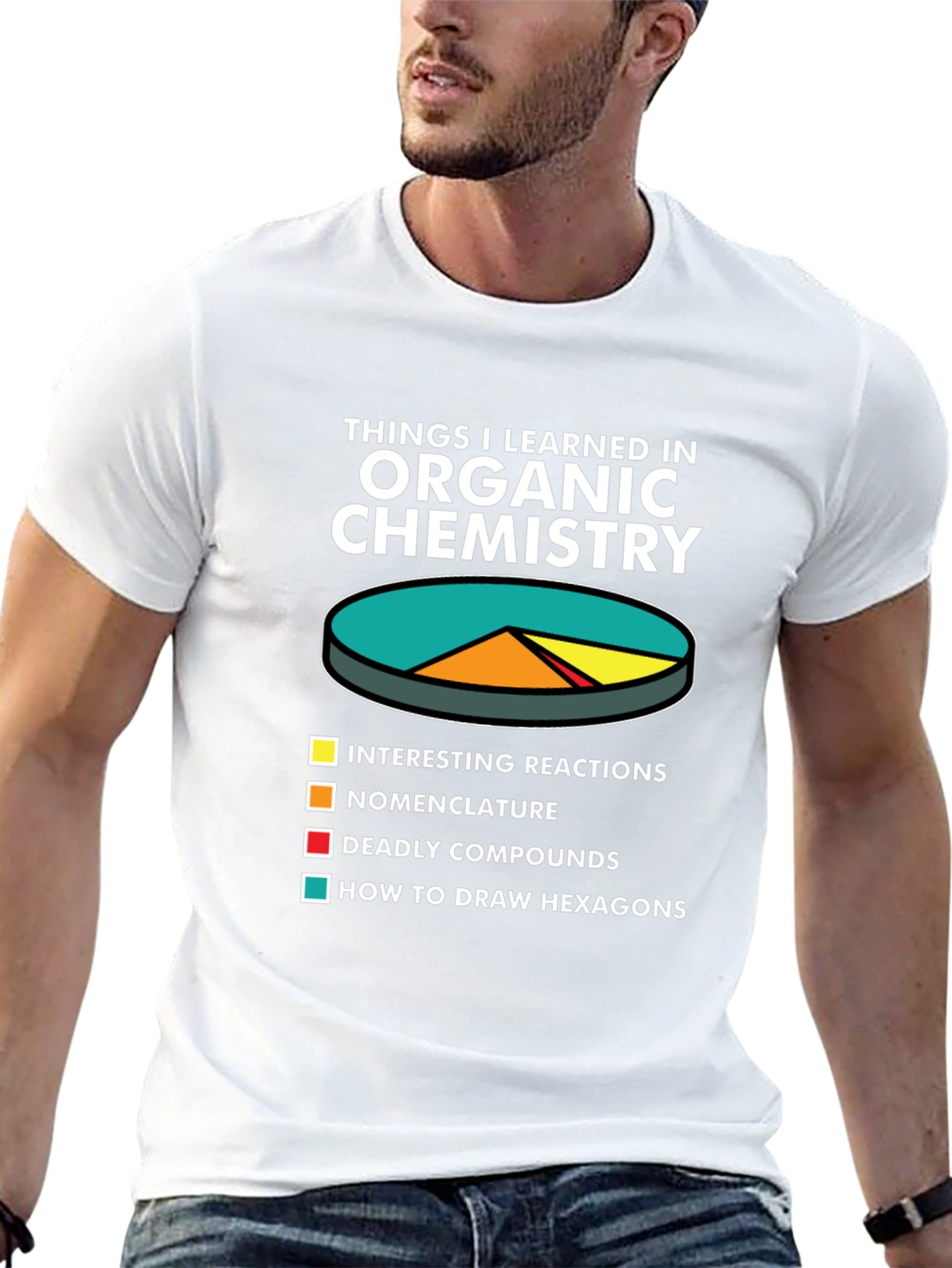 Black Organic Chemistry T-Shirt - Pie Chart Funny Science Tee view 13