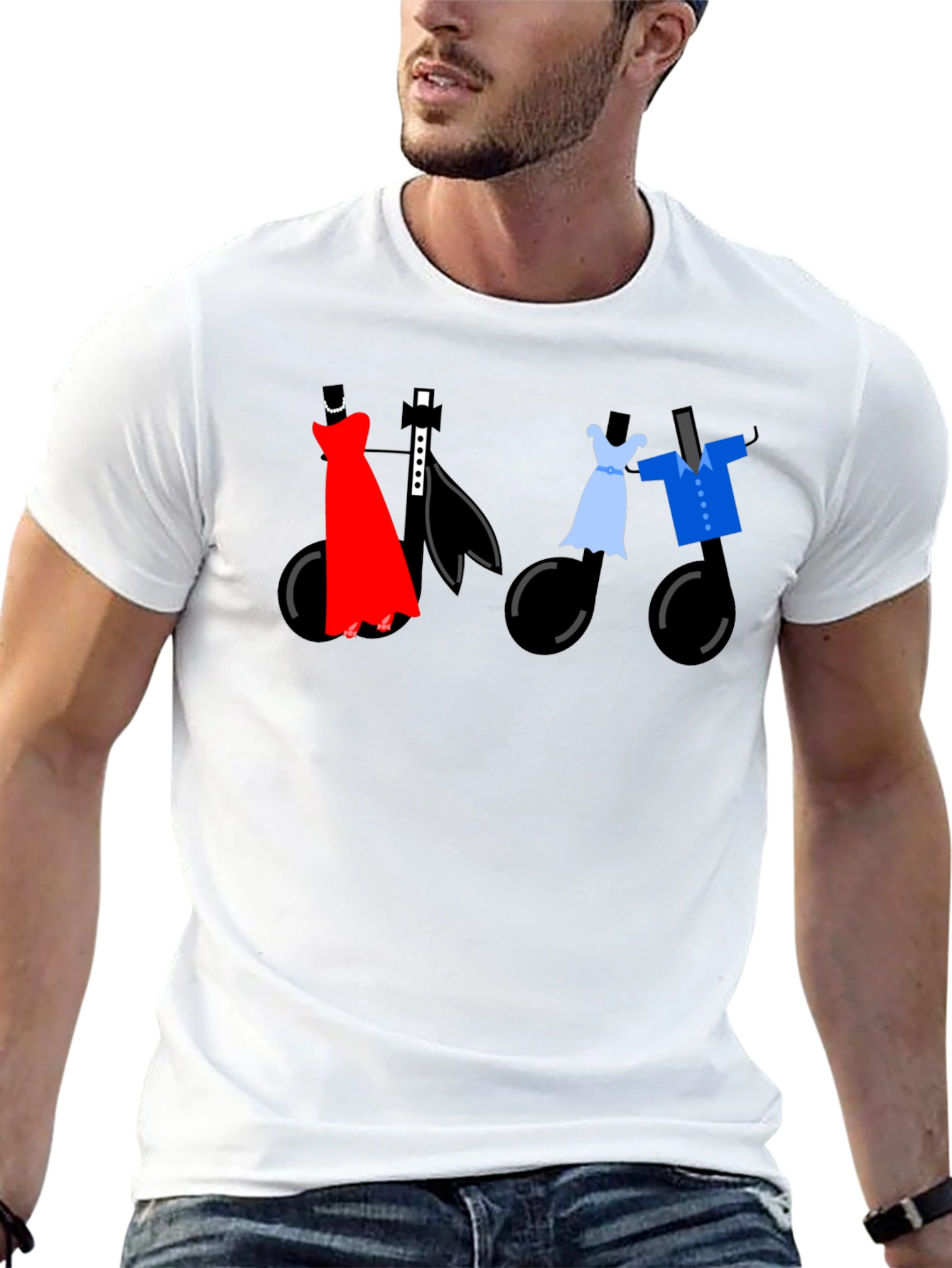 Black Dancing Notes Tee - Stylish Musical Apparel view 13