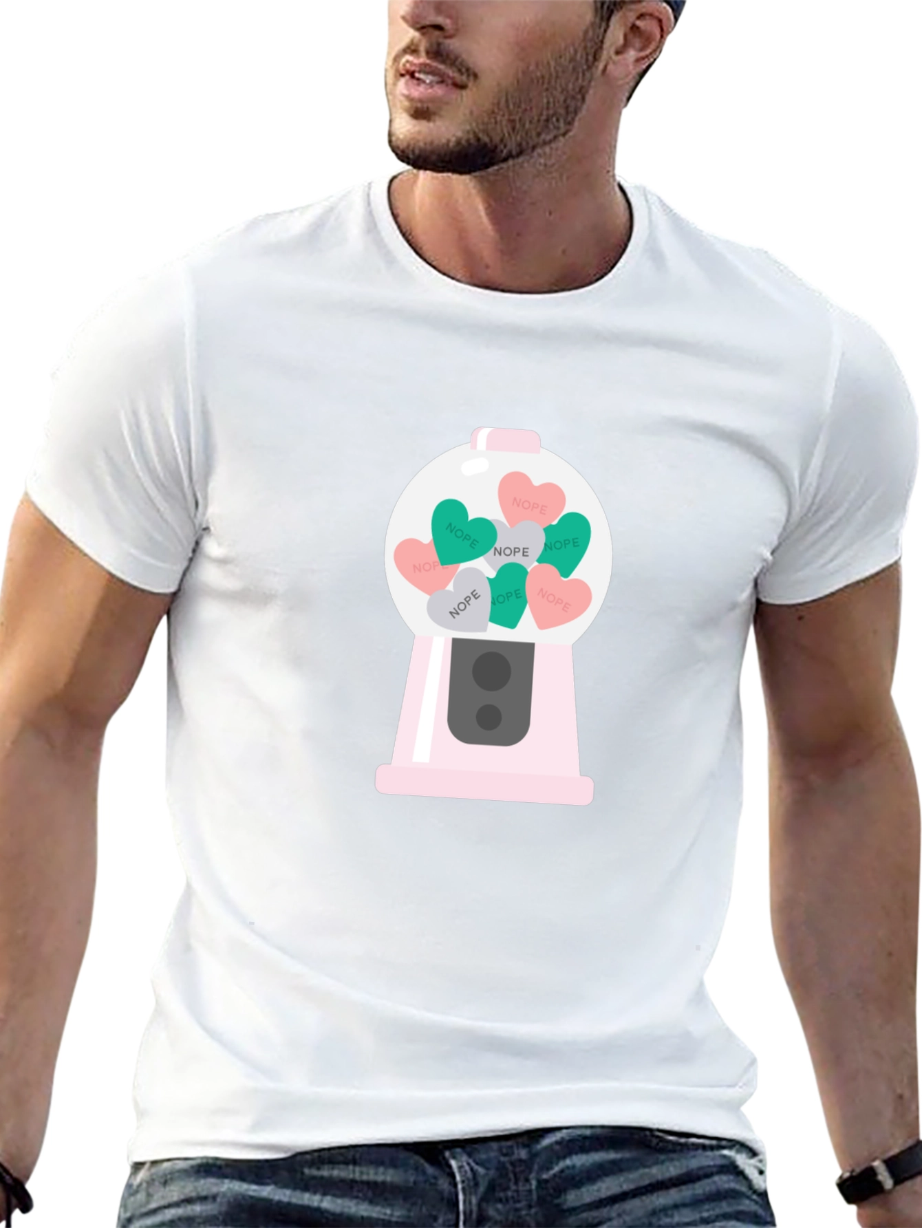 Black Nope Candy Heart Gumball Machine T-Shirt view 13