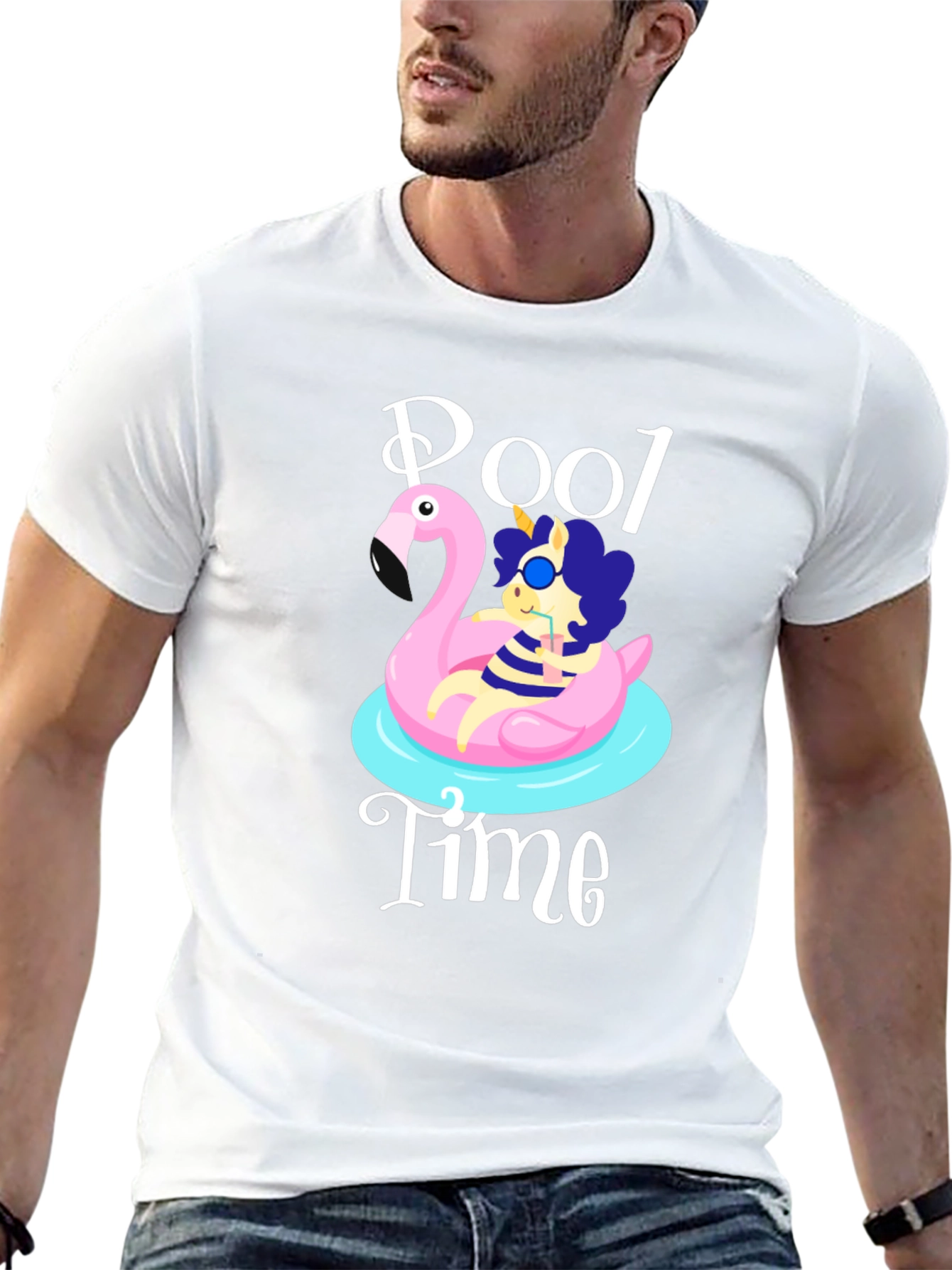 Black Pool Time Graphic T-Shirt - Flamingo Float Fun! view 13