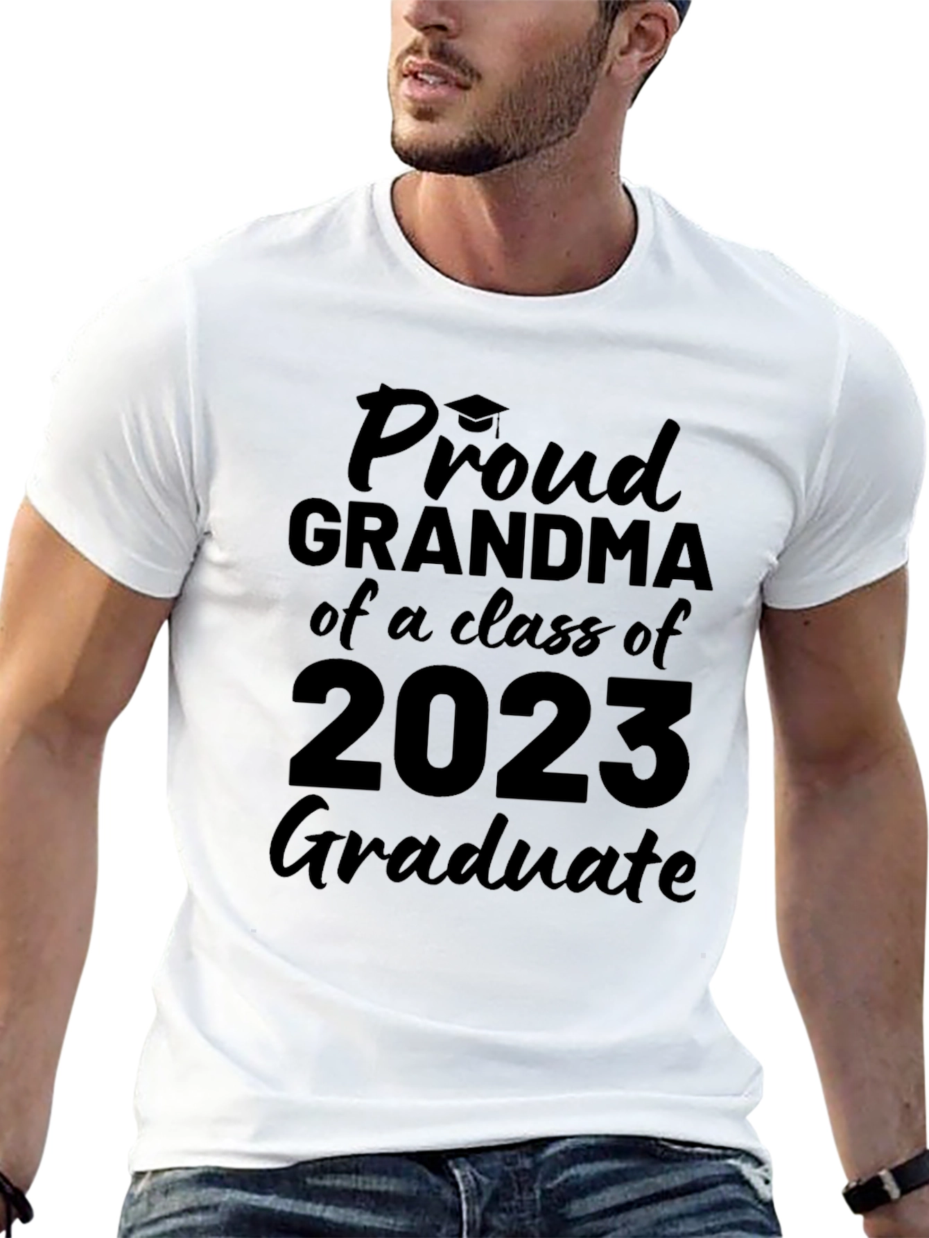 Black Proud Grandma Class of 2023 Graduate T-Shirt view 13