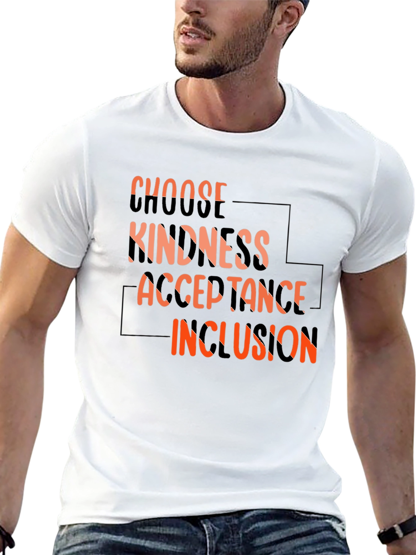 Black Choose Kindness, Acceptance, Inclusion T-Shirt view 13