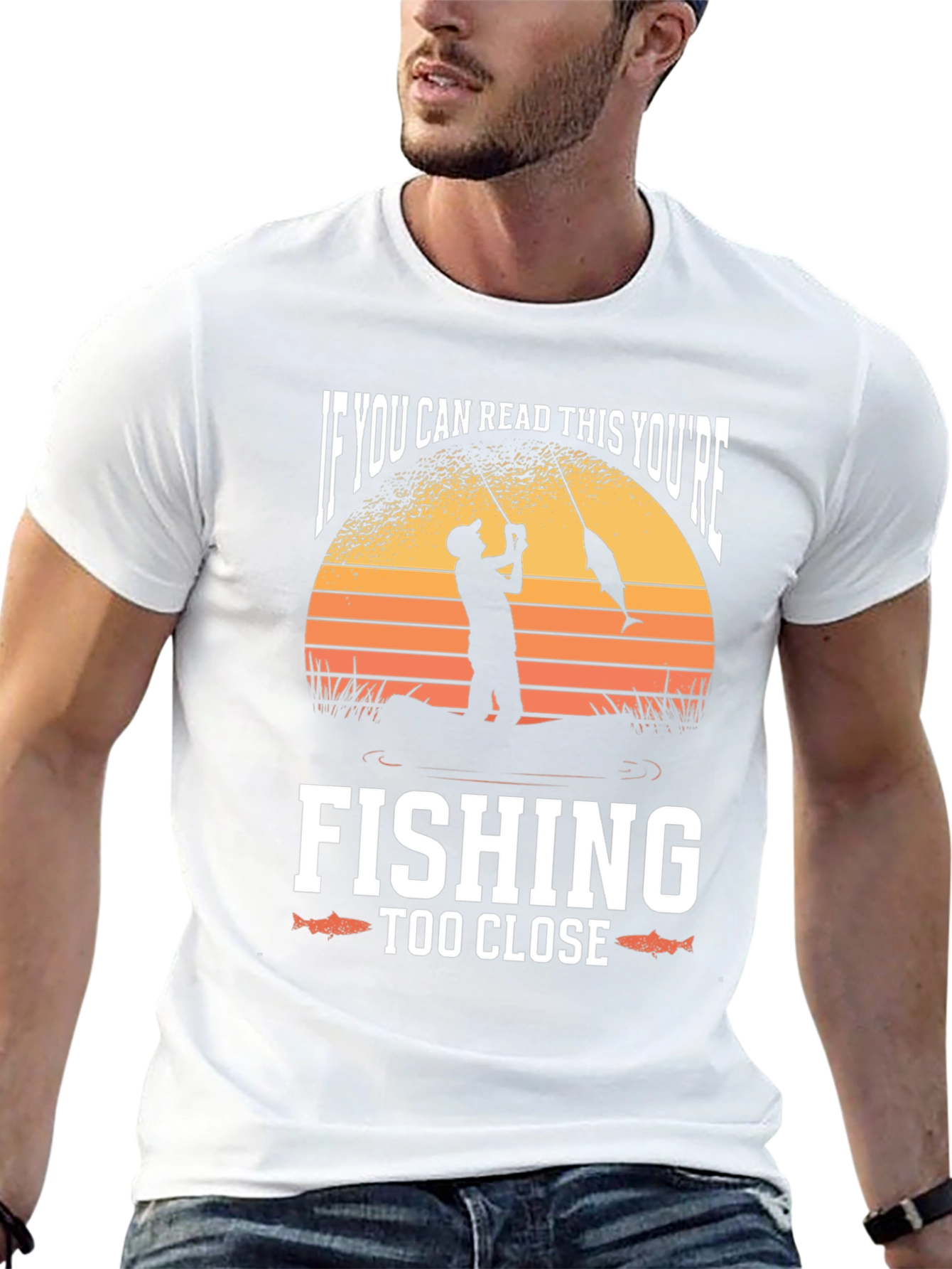 Black Funny Fishing T-Shirt - You're Fishing Too Close view 13
