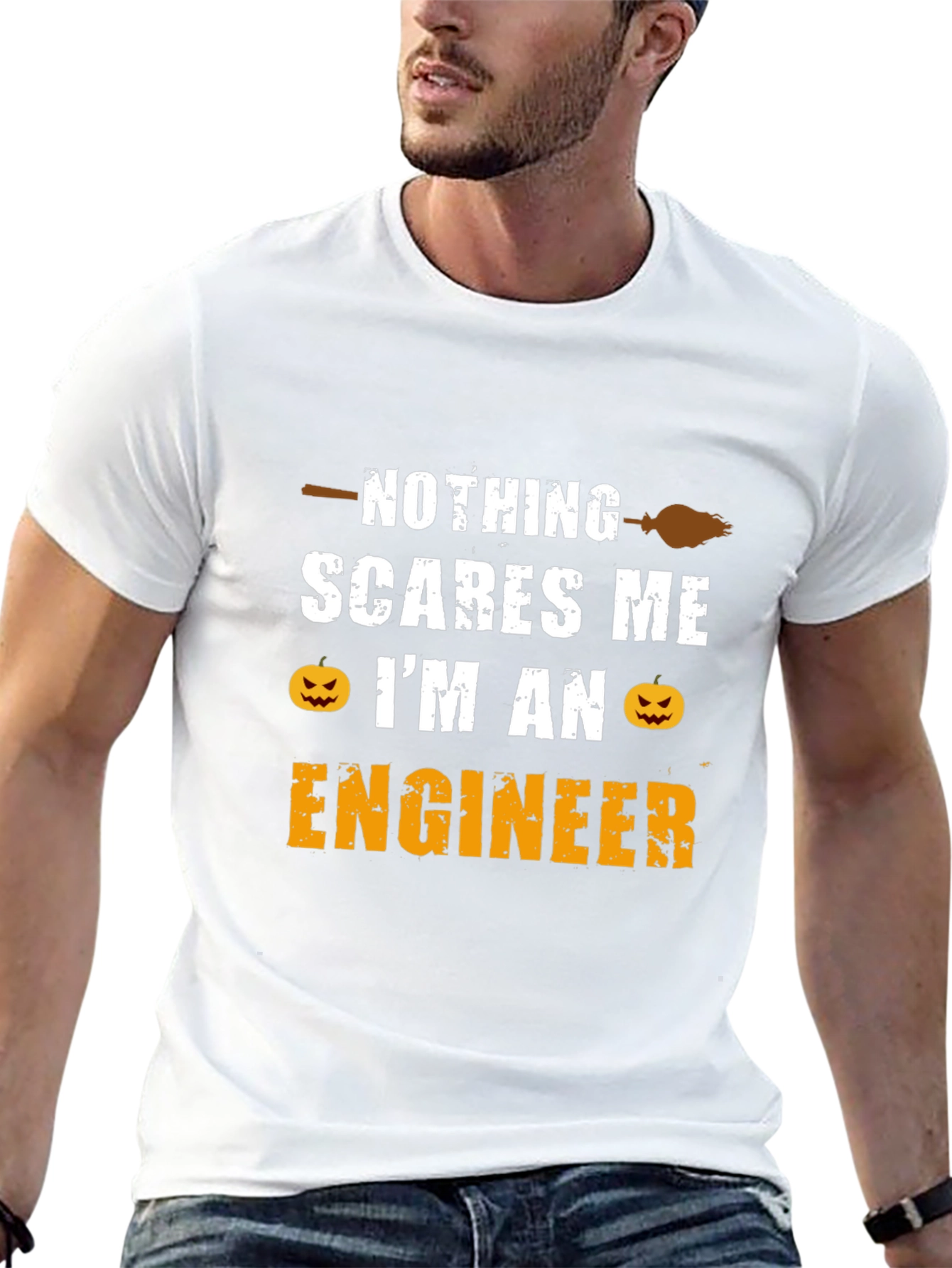 Black Nothing Scares Me I'm An Engineer T-Shirt view 13