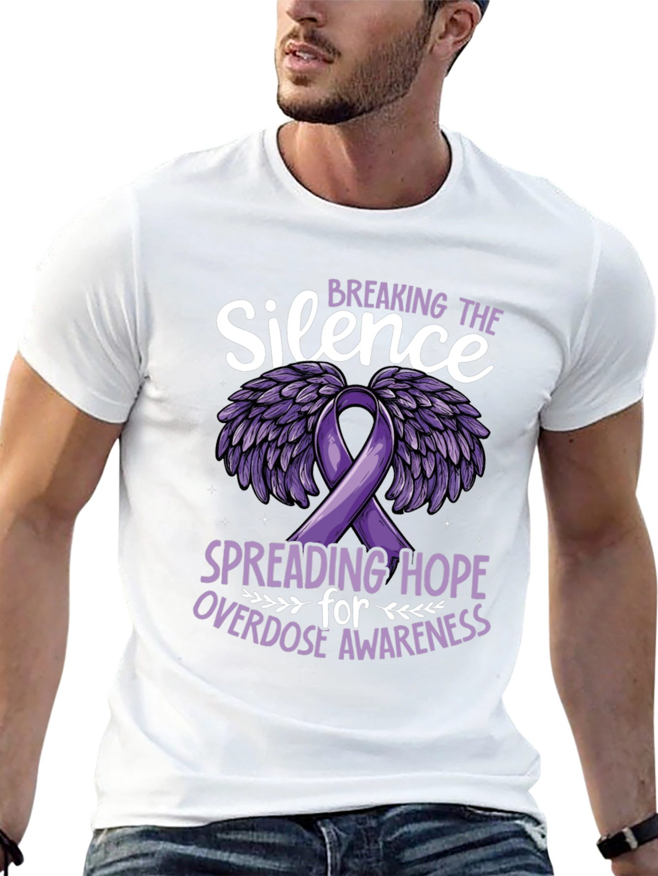 Black Breaking the Silence Overdose Awareness T-Shirt view 13