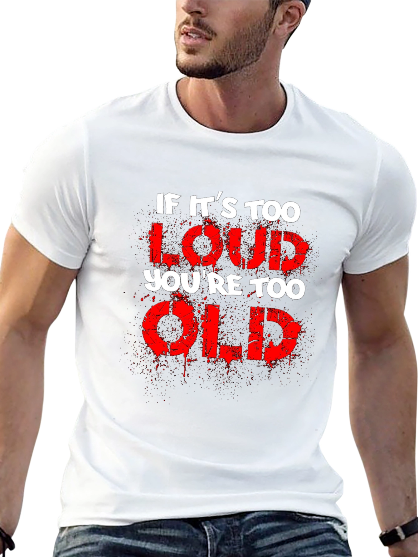 Black If It's Too Loud You're Too Old Graphic Tee view 13