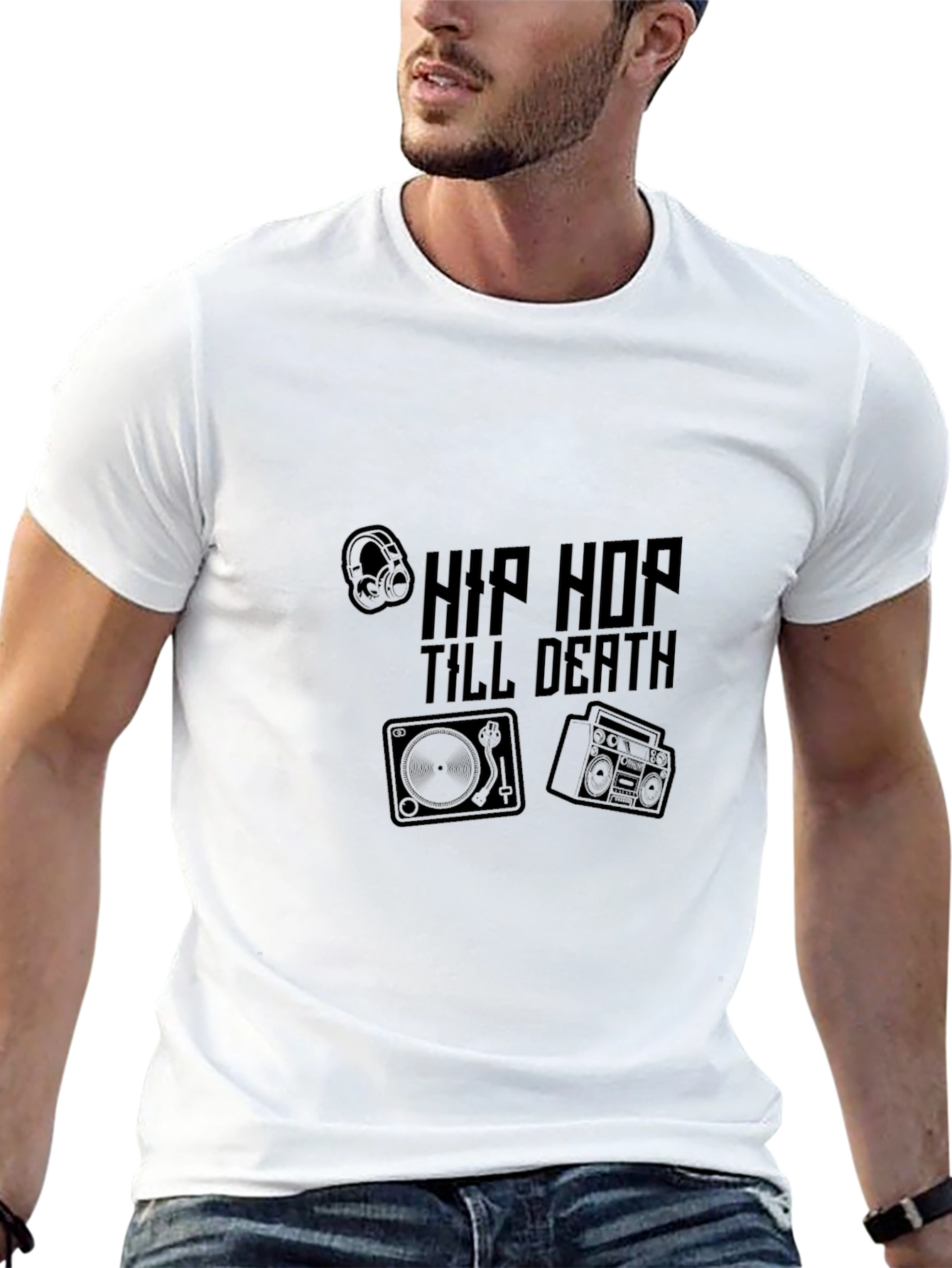 Black Hip Hop Till Death Black T-Shirt view 13