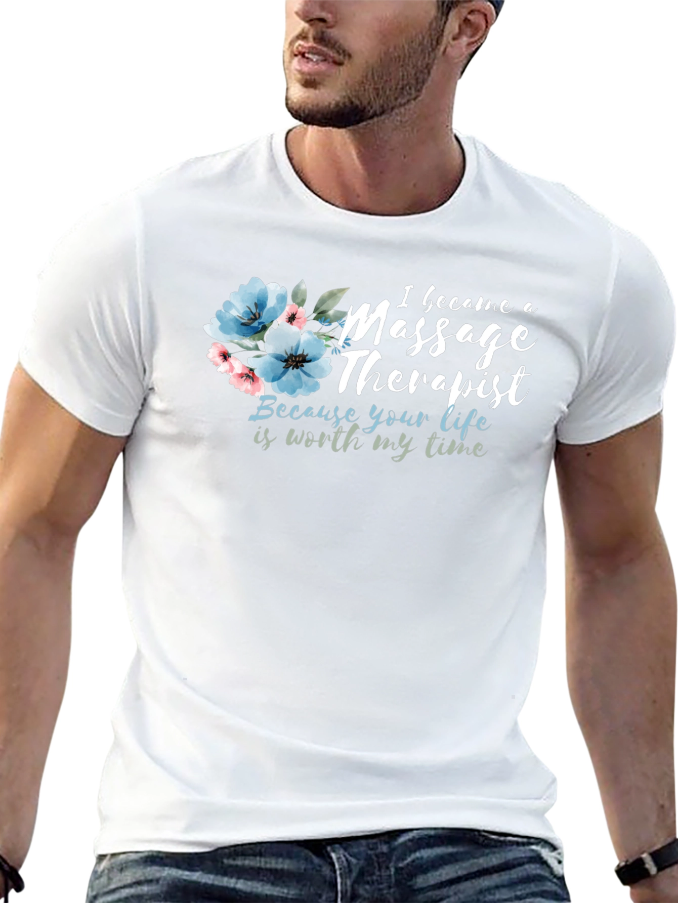 Black Massage Therapist Floral Tee - Worth My Time view 13