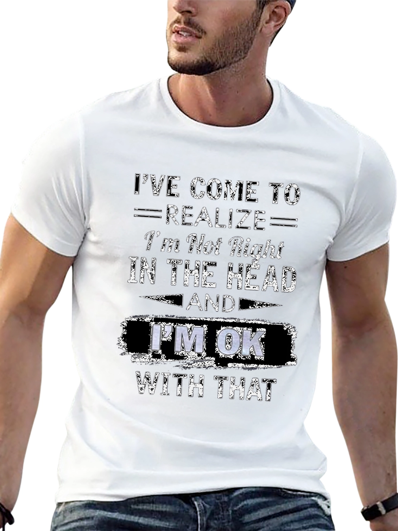 Black Funny Graphic T-Shirt - I'm Not Right in the Head view 13