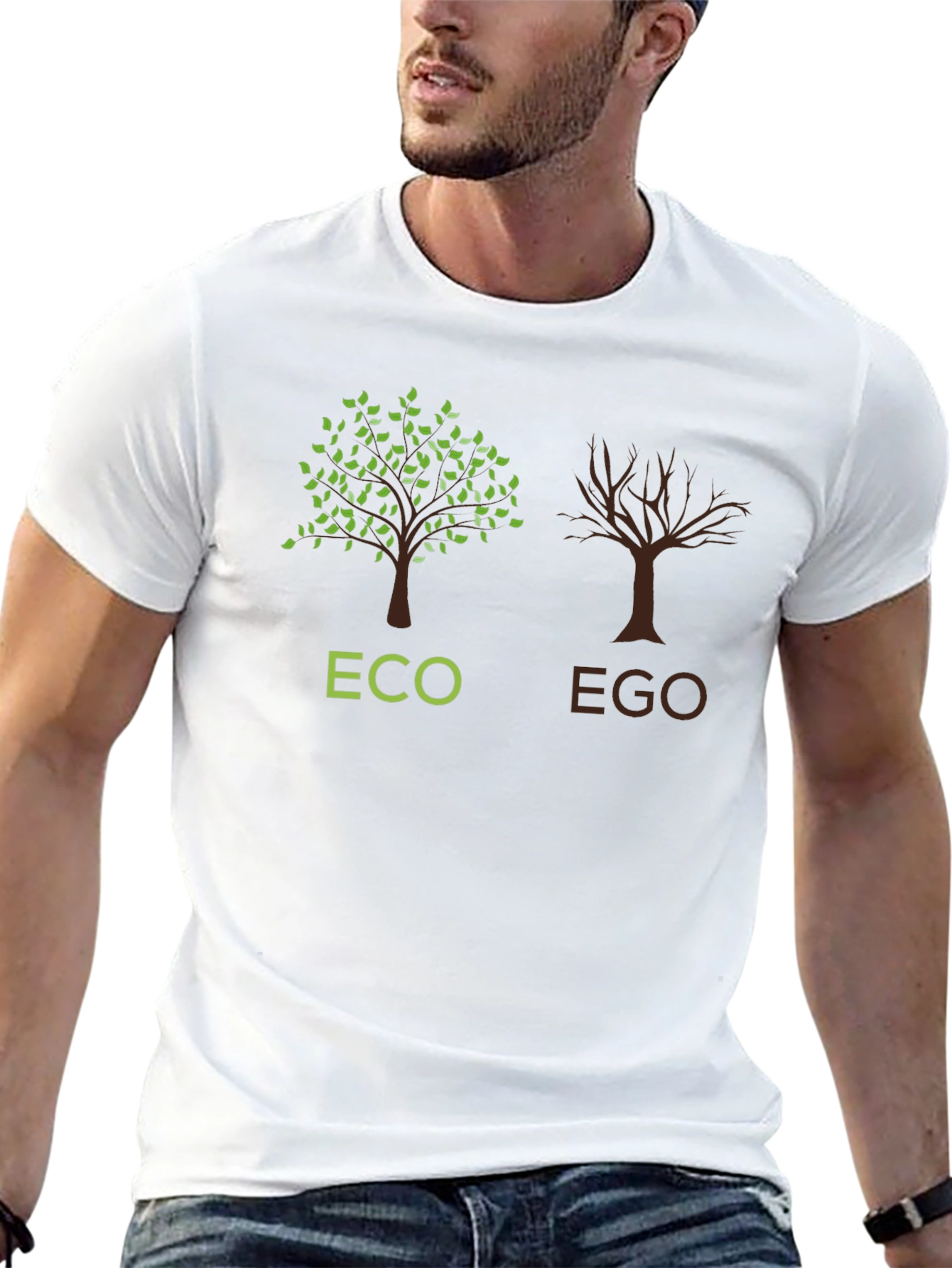 Black Eco vs Ego Graphic T-Shirt view 13
