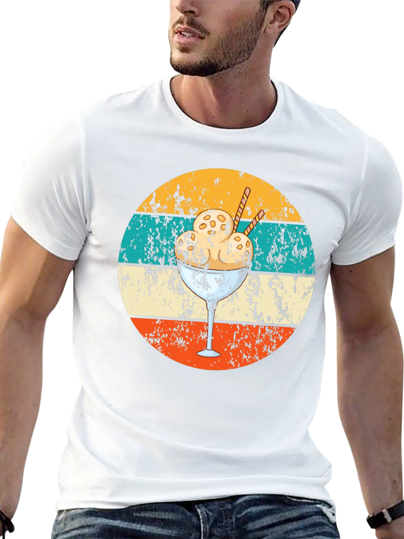 Black Retro Ice Cream T-Shirt - Cool Summer Style view 13
