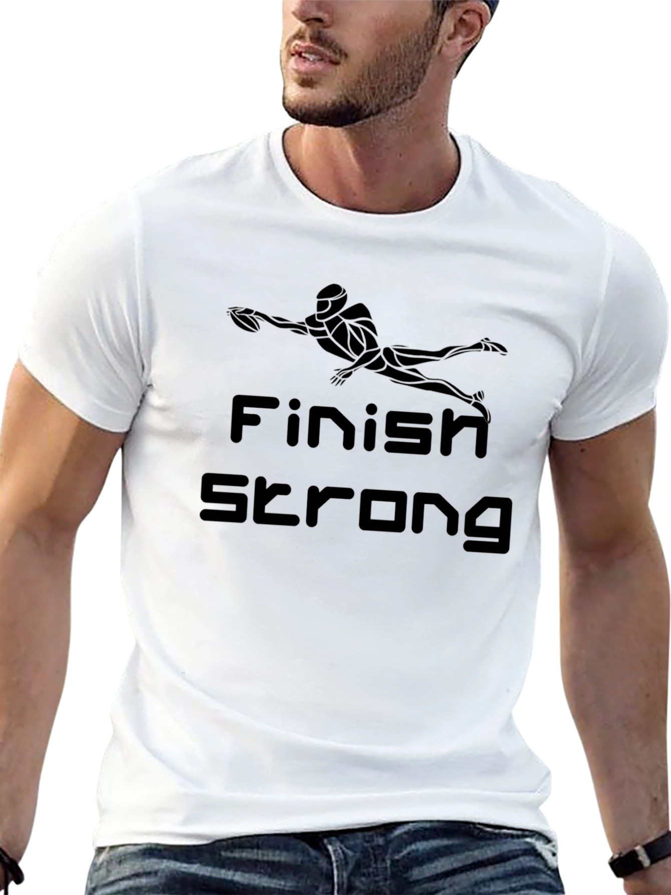 Black Finish Strong Graphic T-Shirt - Black view 13