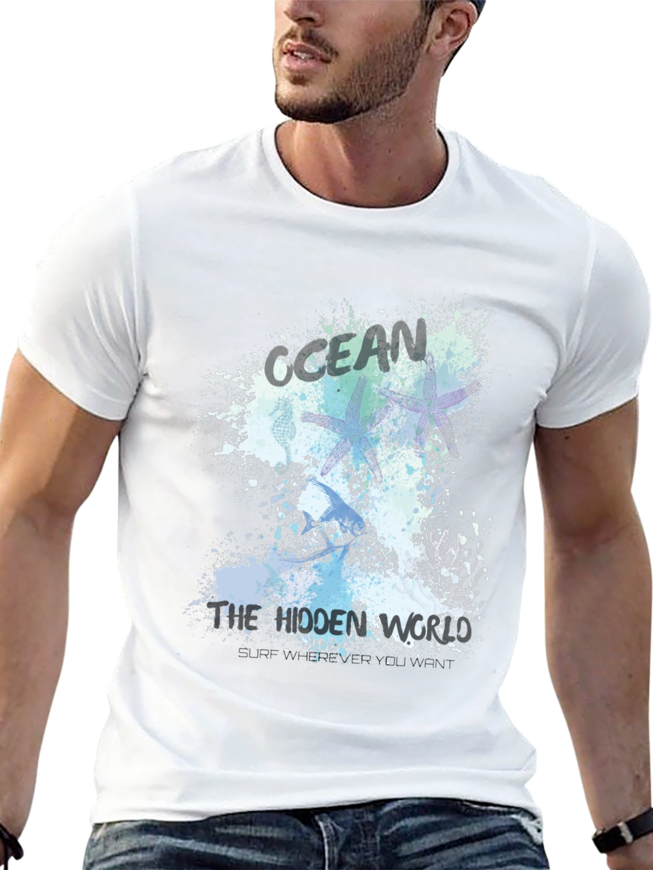 Black Ocean Hidden World Black Graphic Tee view 13