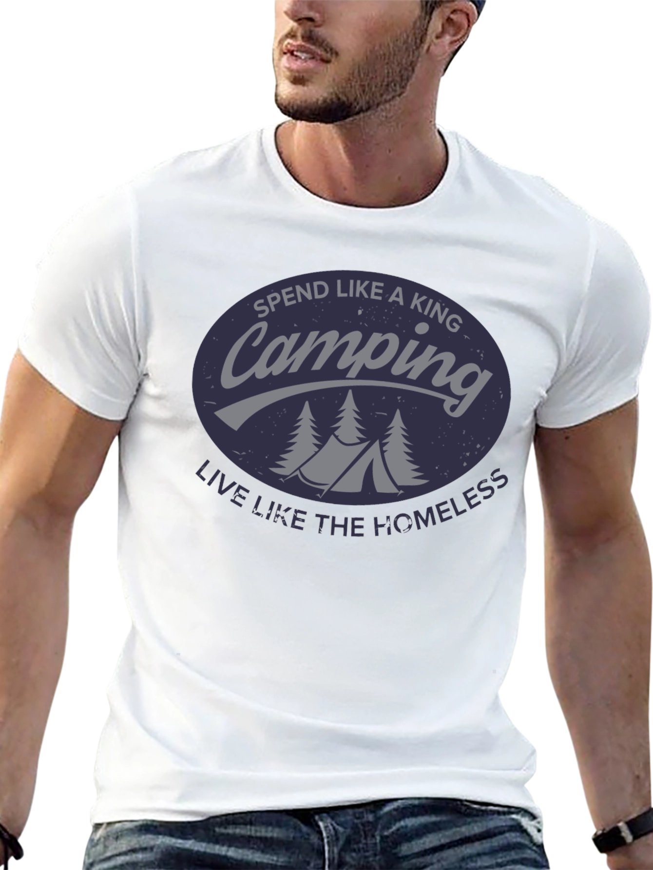 Black Camping King T-Shirt - Funny Outdoor Adventure Tee view 13