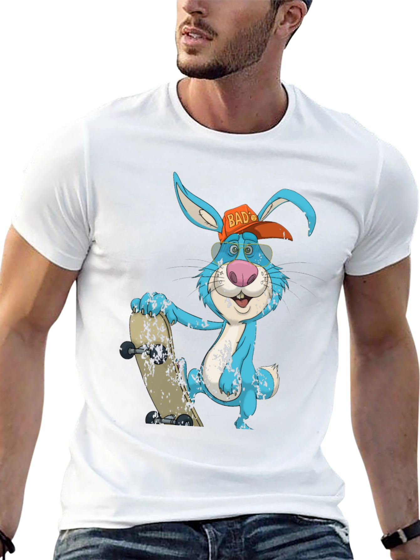 Black Bad Bunny Skater T-Shirt view 13